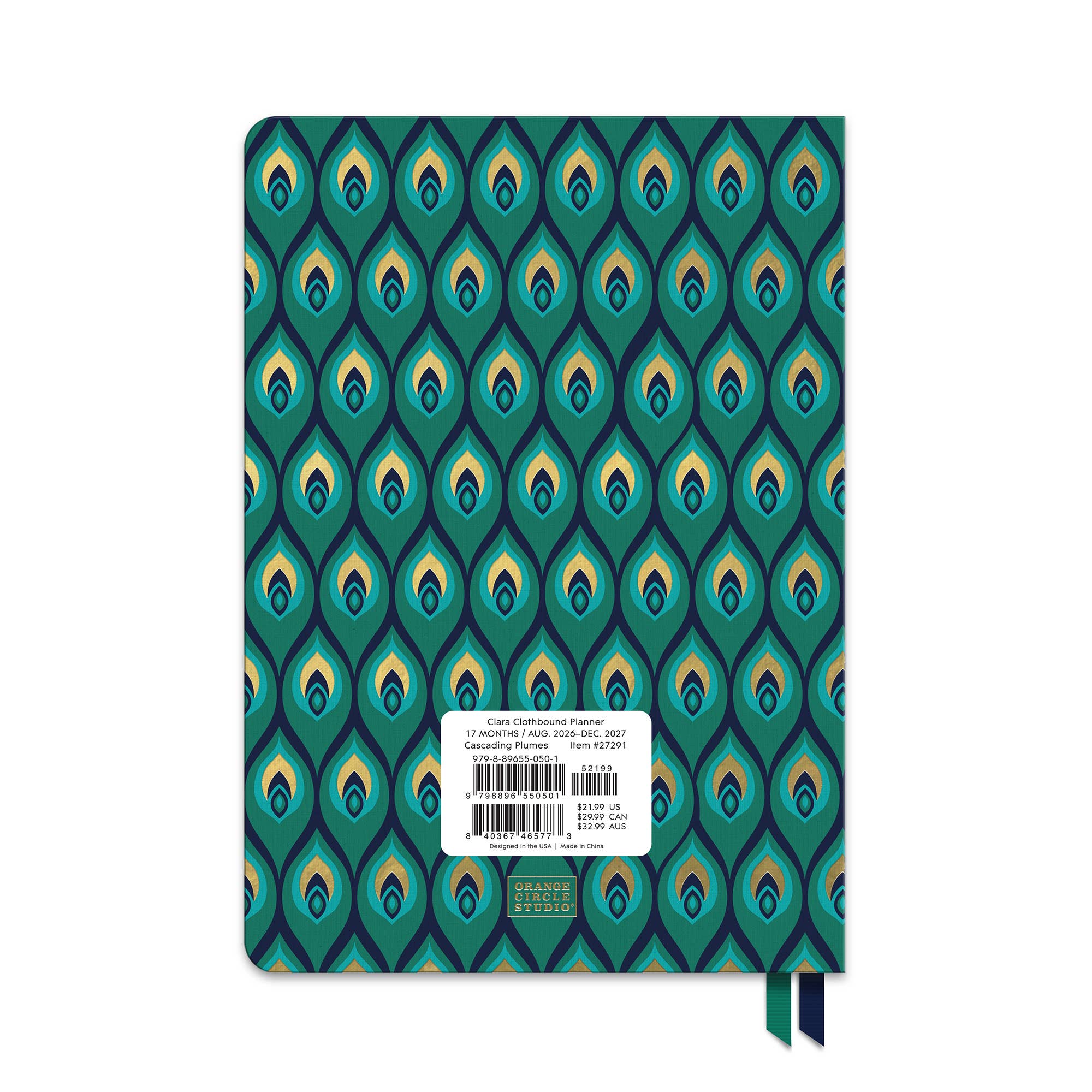 2027 Cascading Plumes Clara Clothbound Planner