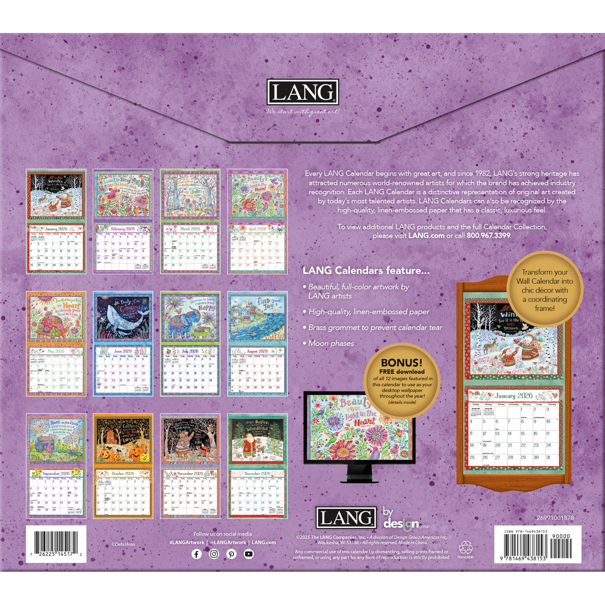 2026 LANG Simple Inspirations™ - Deluxe Wall Calendar