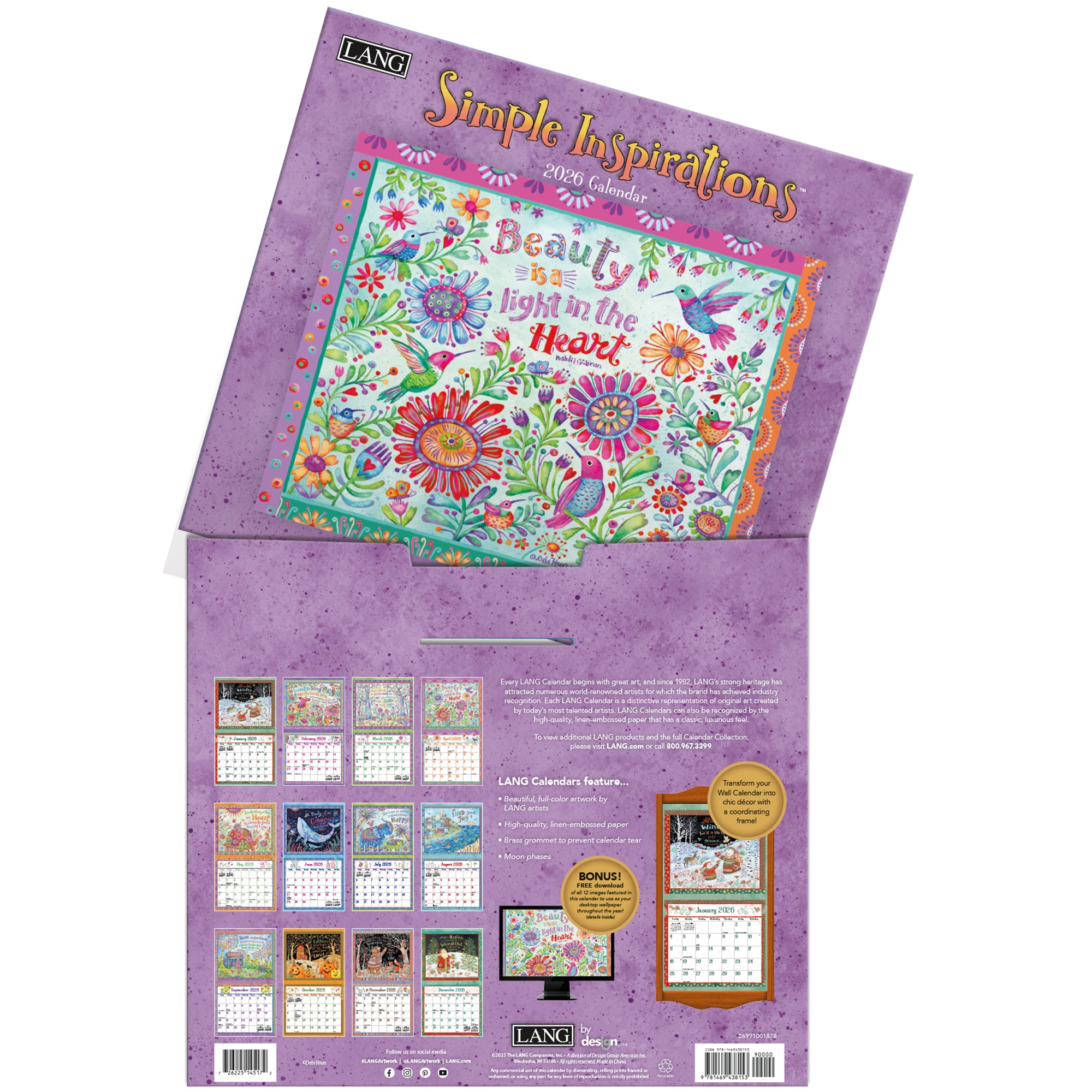 2026 LANG Simple Inspirations™ - Deluxe Wall Calendar