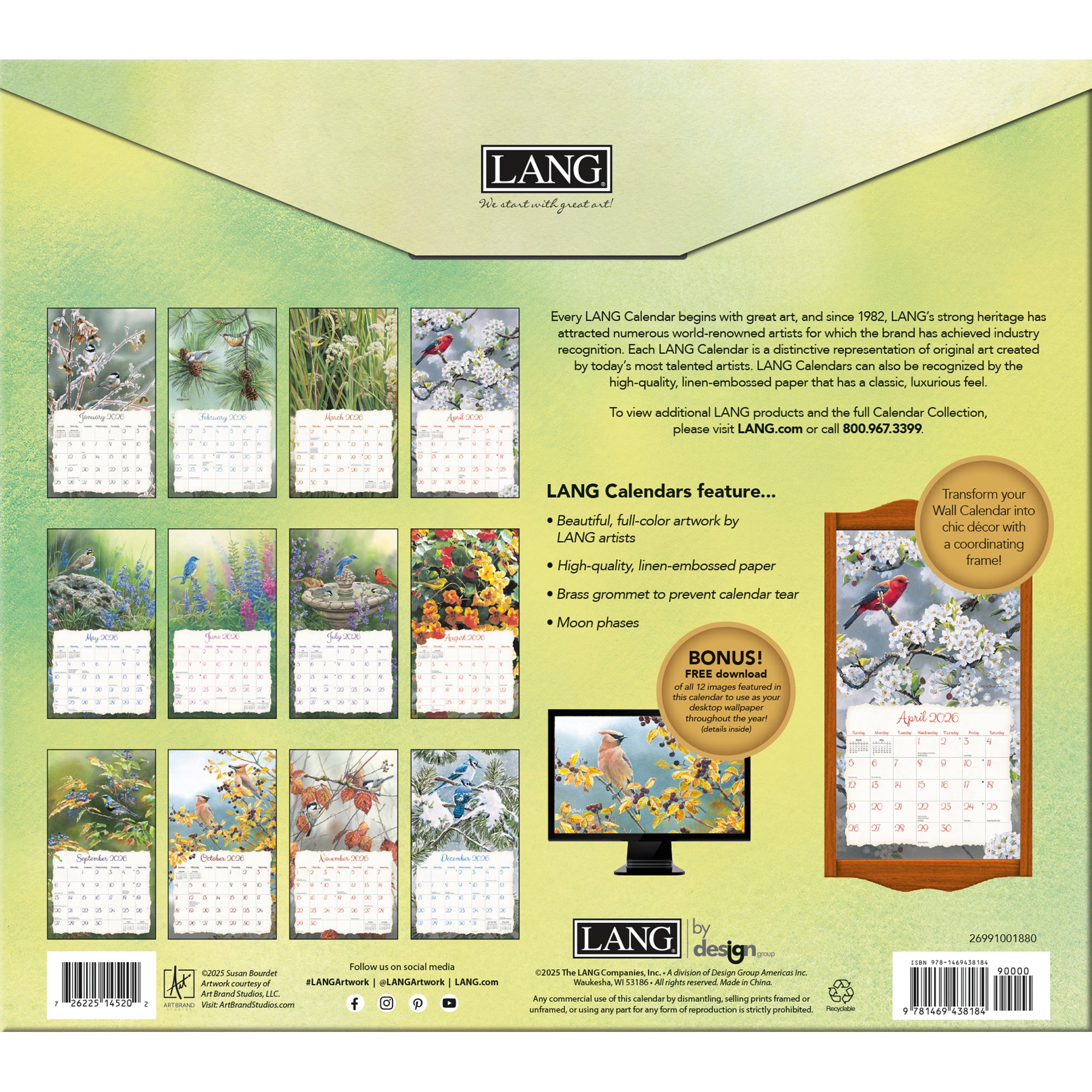2026 LANG Songbirds™ - Deluxe Wall Calendar