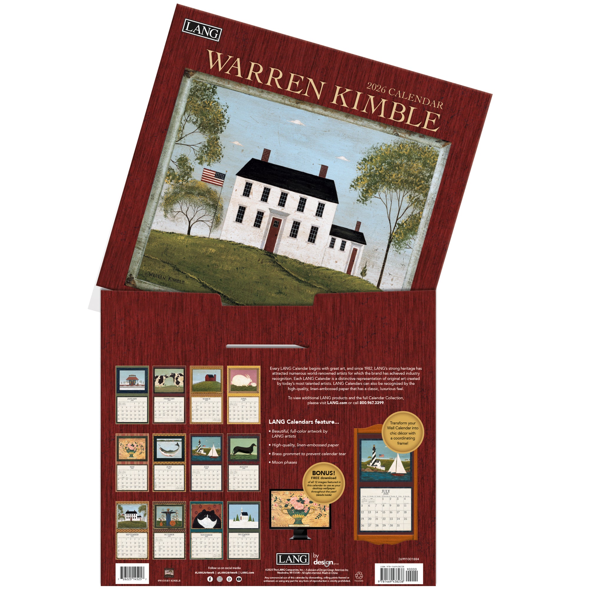 2026 LANG Warren Kimble - Deluxe Wall Calendar