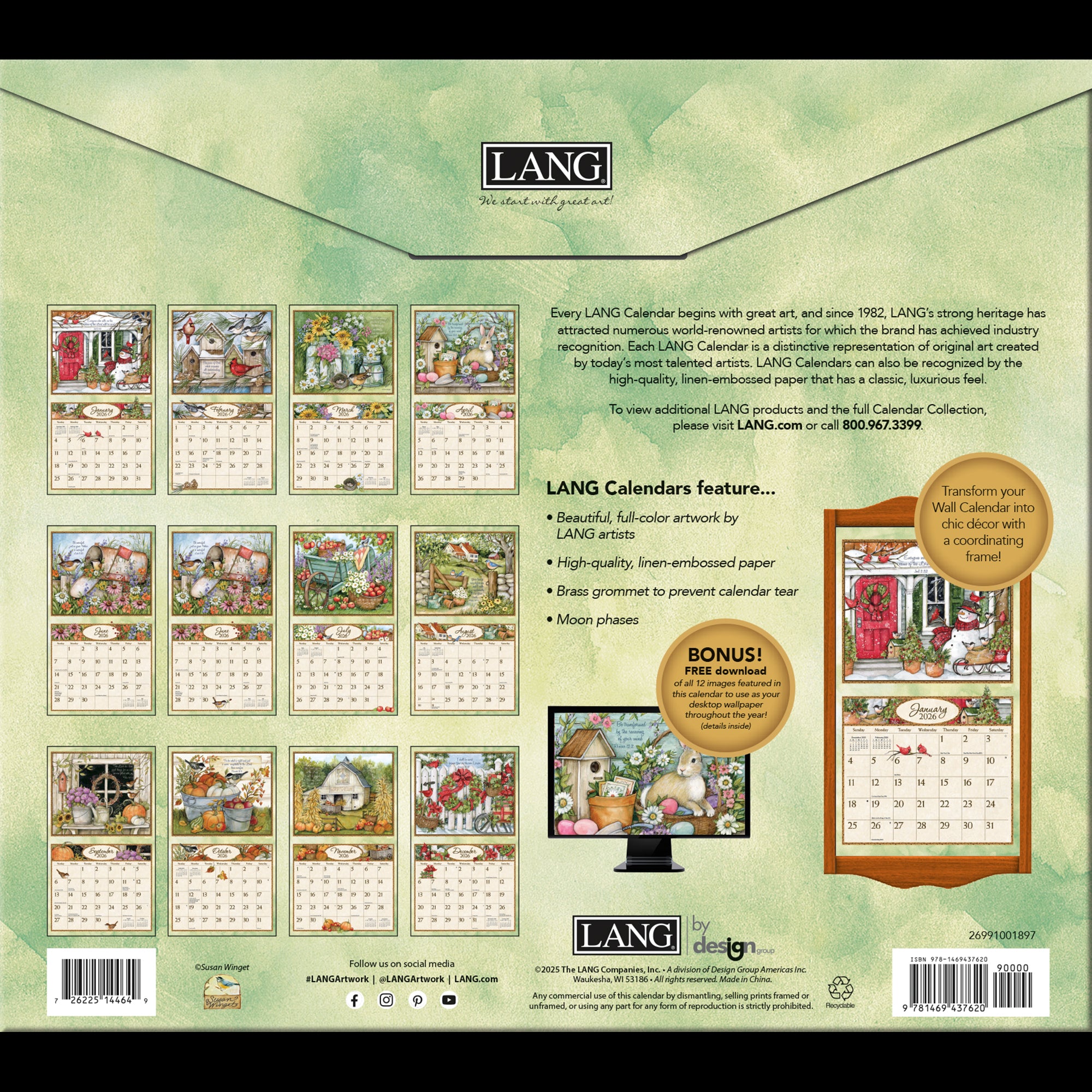 2026 LANG Bountiful Blessings™ - Deluxe Wall Calendar