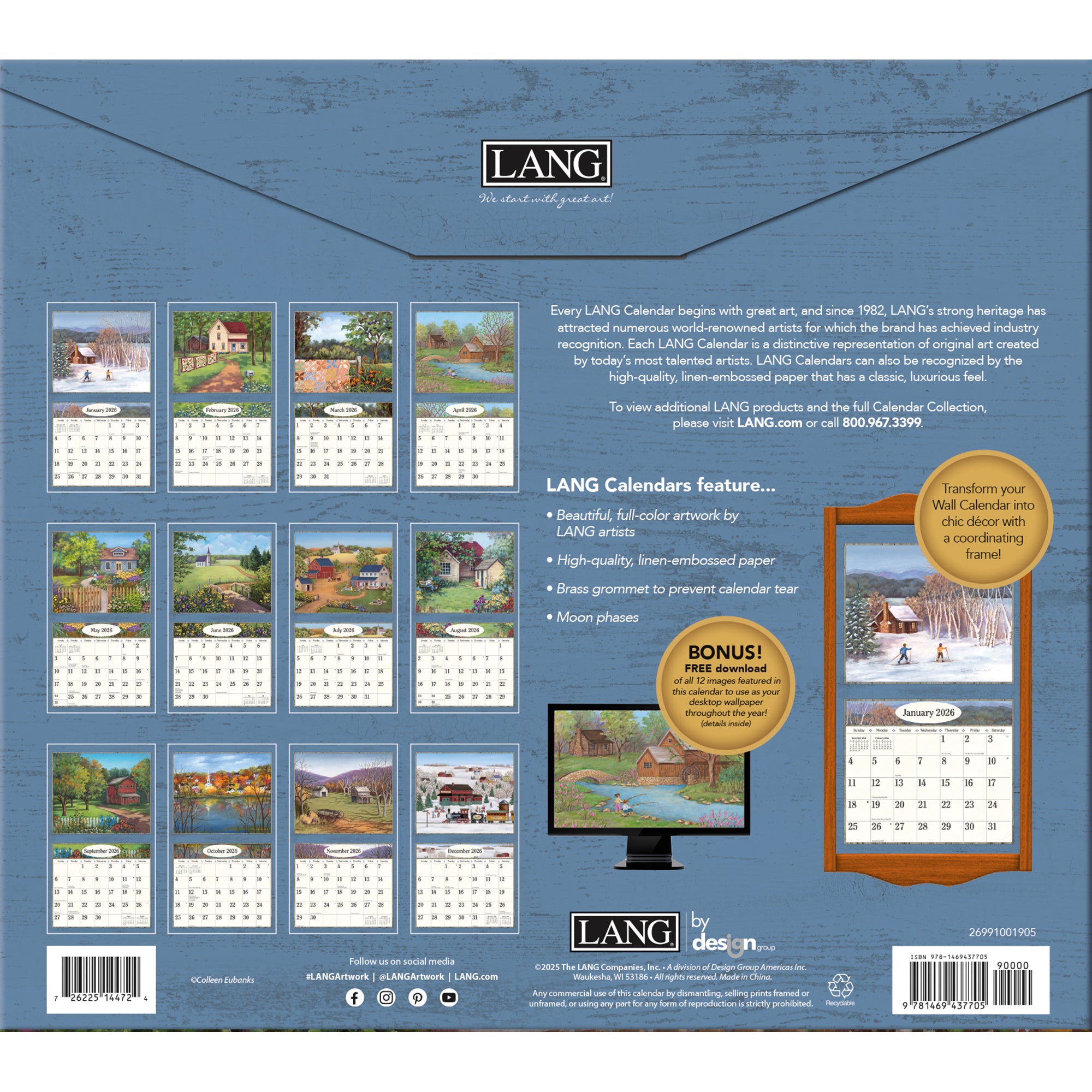 2026 LANG Country Living - Deluxe Wall Calendar