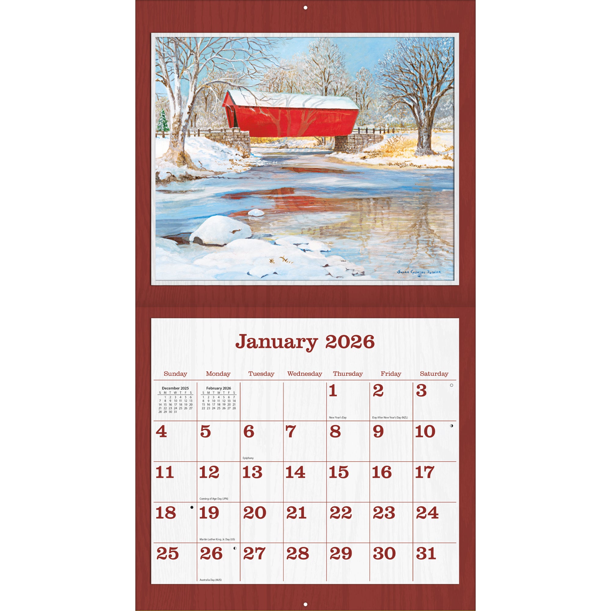 2026 LANG Covered Bridge - Deluxe Wall Calendar