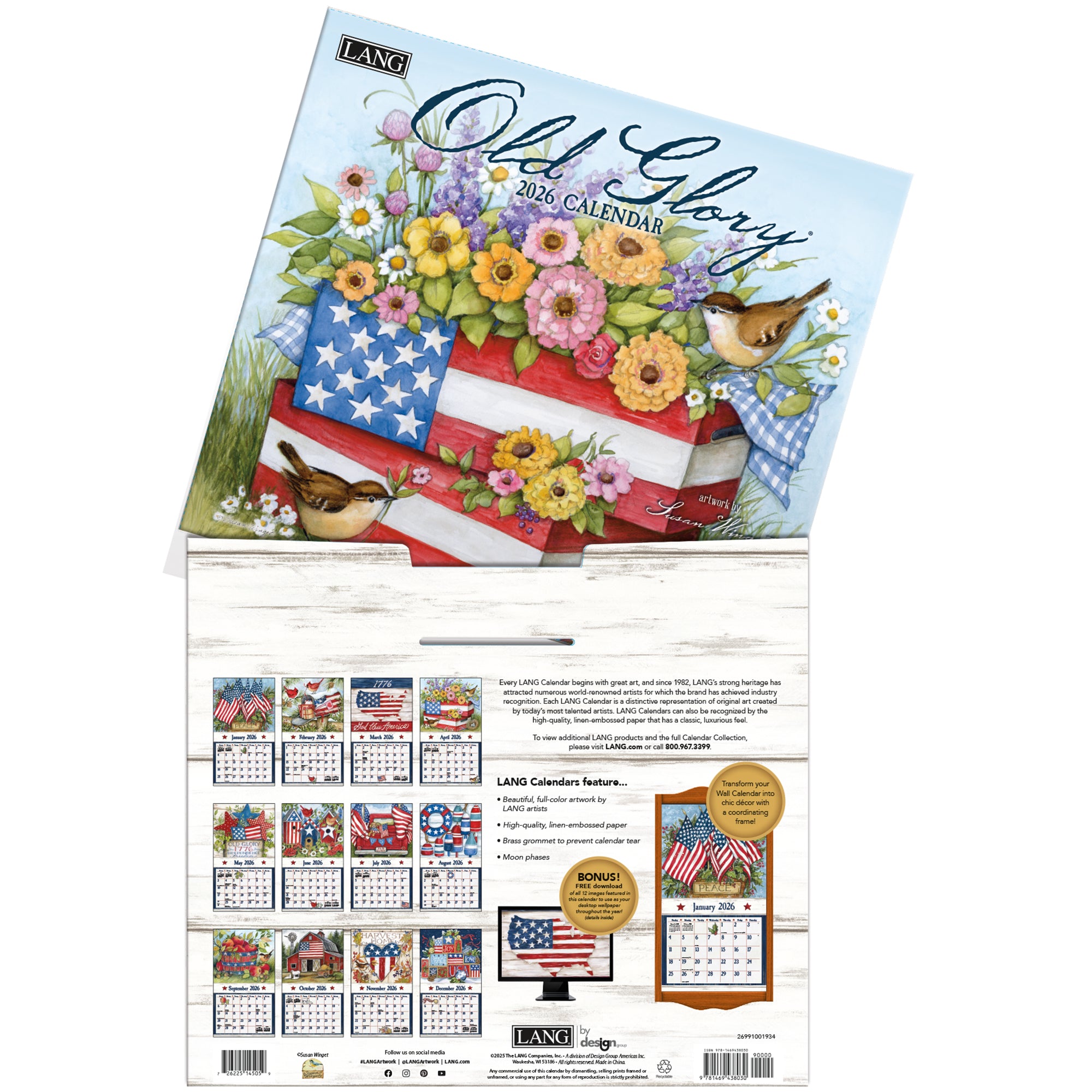 2026 LANG Old Glory - Deluxe Wall Calendar