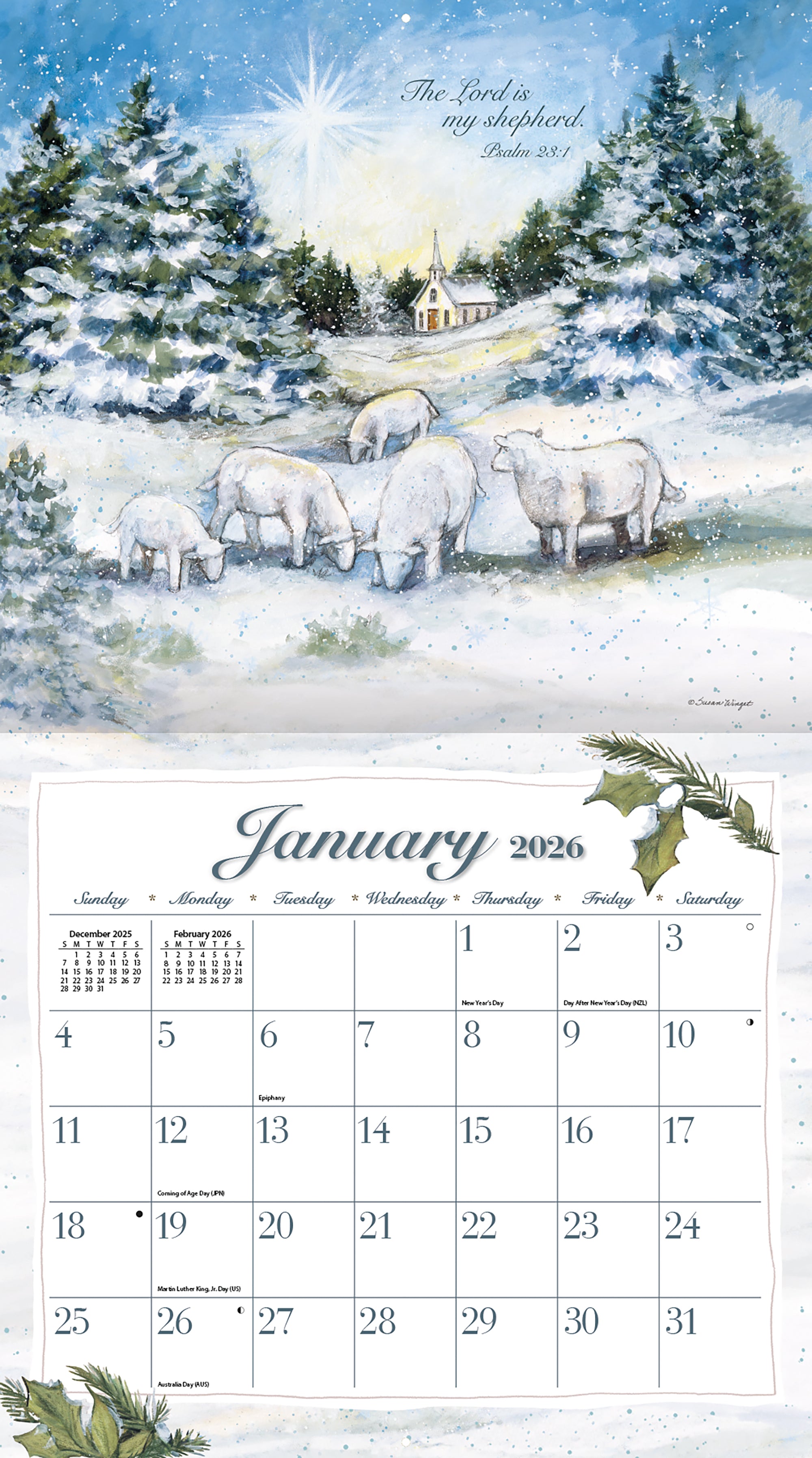 2026 LANG The Lord Is My Shepherd - Deluxe Wall Calendar