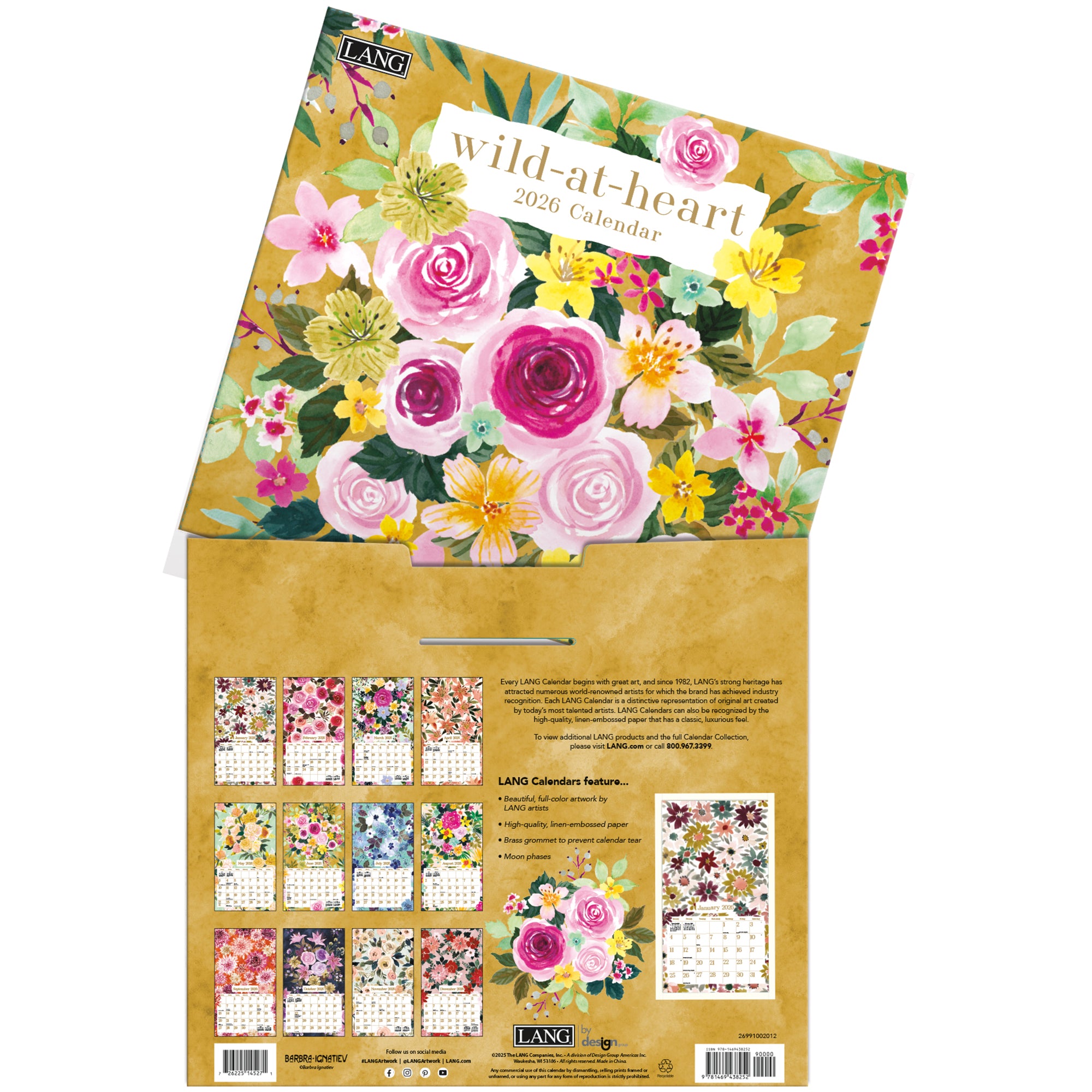 2026 LANG Wild At Heart - Deluxe Wall Calendar