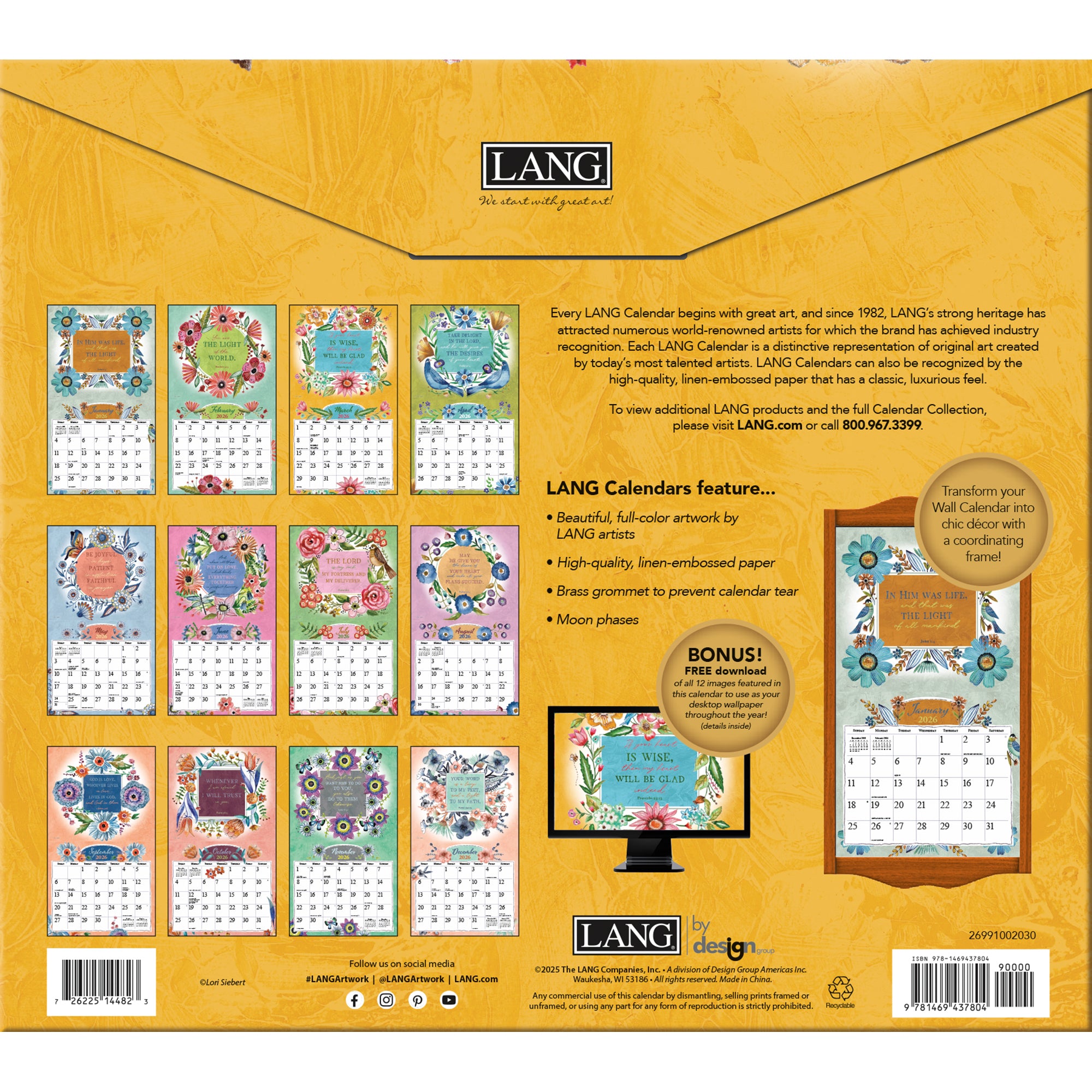 2026 LANG Forever Faithful - Deluxe Wall Calendar