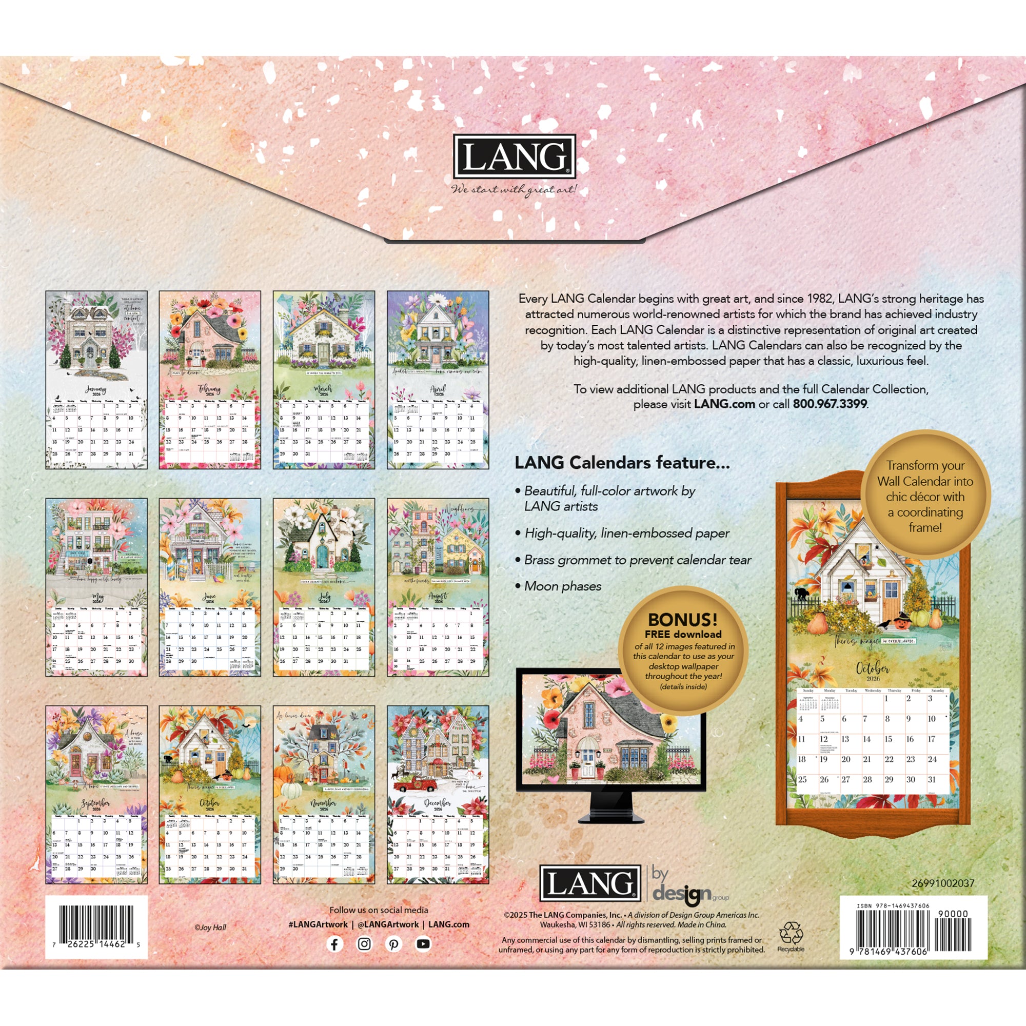 2026 LANG Bless This Home - Deluxe Wall Calendar