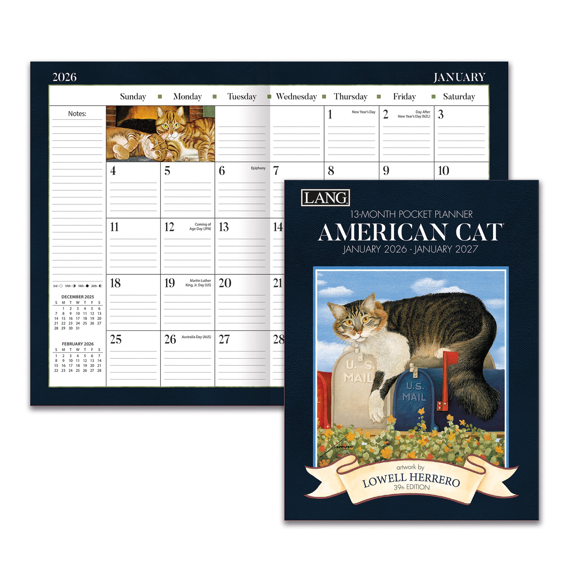 2026 LANG American Cat™ - 13 Month Pocket Diary/Planner