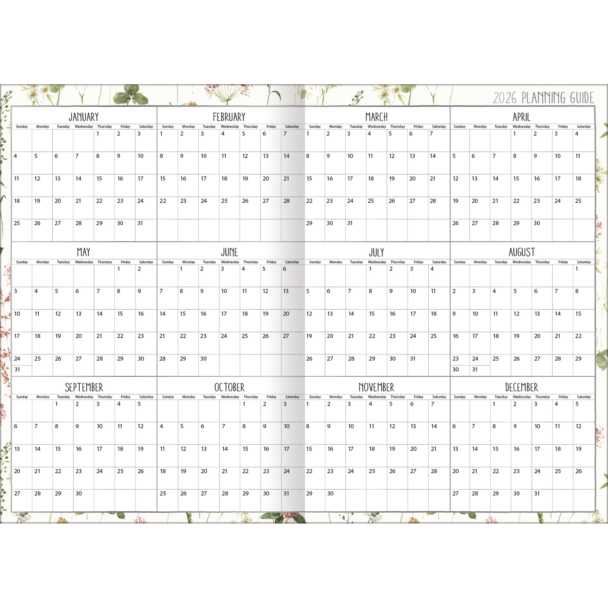 2026 LANG Watercolor Seasons - 13 Month Monthly Pocket Diary/Planner