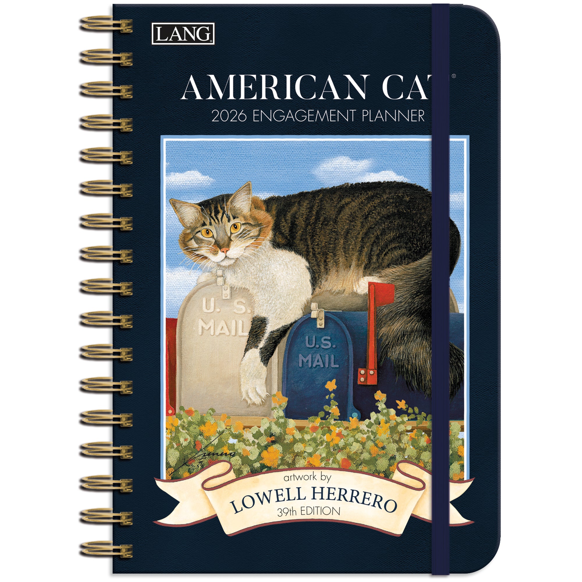 2026 LANG American Cat™ - Spiral Monthly & Weekly Engagement Diary/Planner