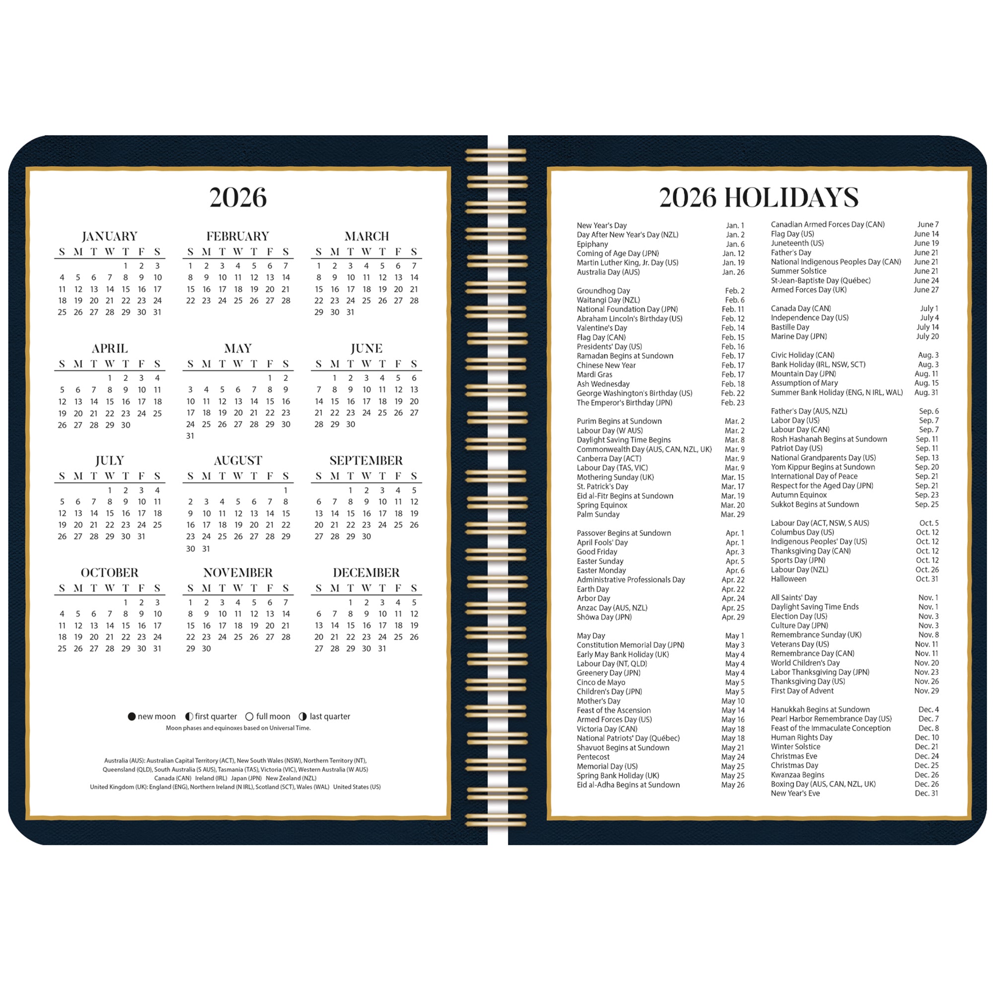 2026 LANG American Cat™ - Spiral Monthly & Weekly Engagement Diary/Planner