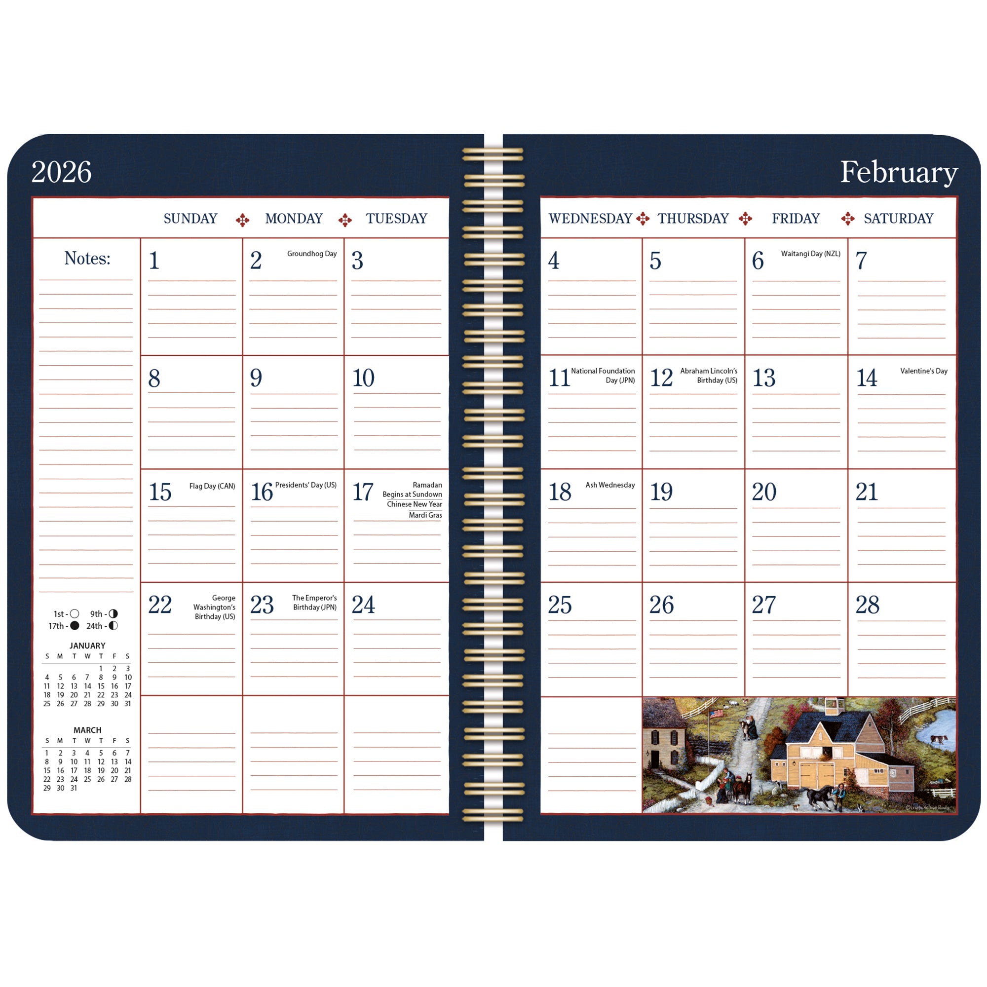 2026 LANG Linda Nelson Stocks - Spiral Monthly & Weekly Engagement Diary/Planner