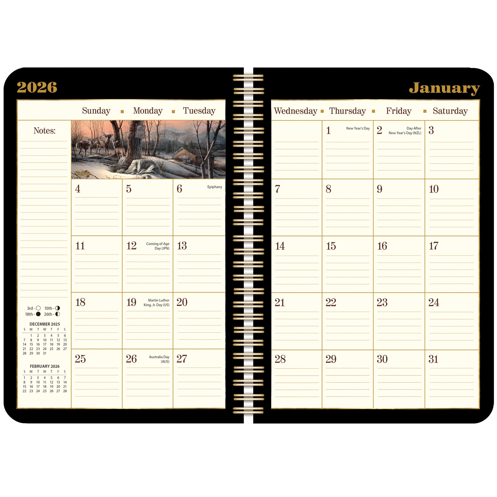 2026 LANG Terry Redlin - Spiral Monthly & Weekly Engagement Diary/Planner