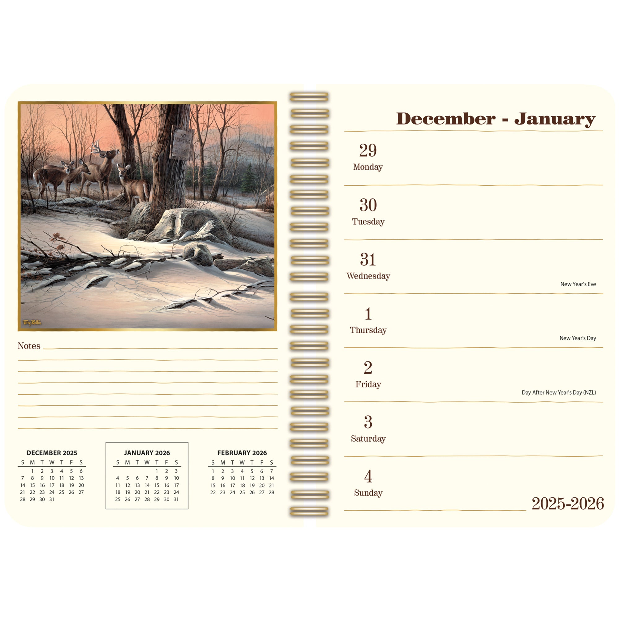 2026 LANG Terry Redlin - Spiral Monthly & Weekly Engagement Diary/Planner