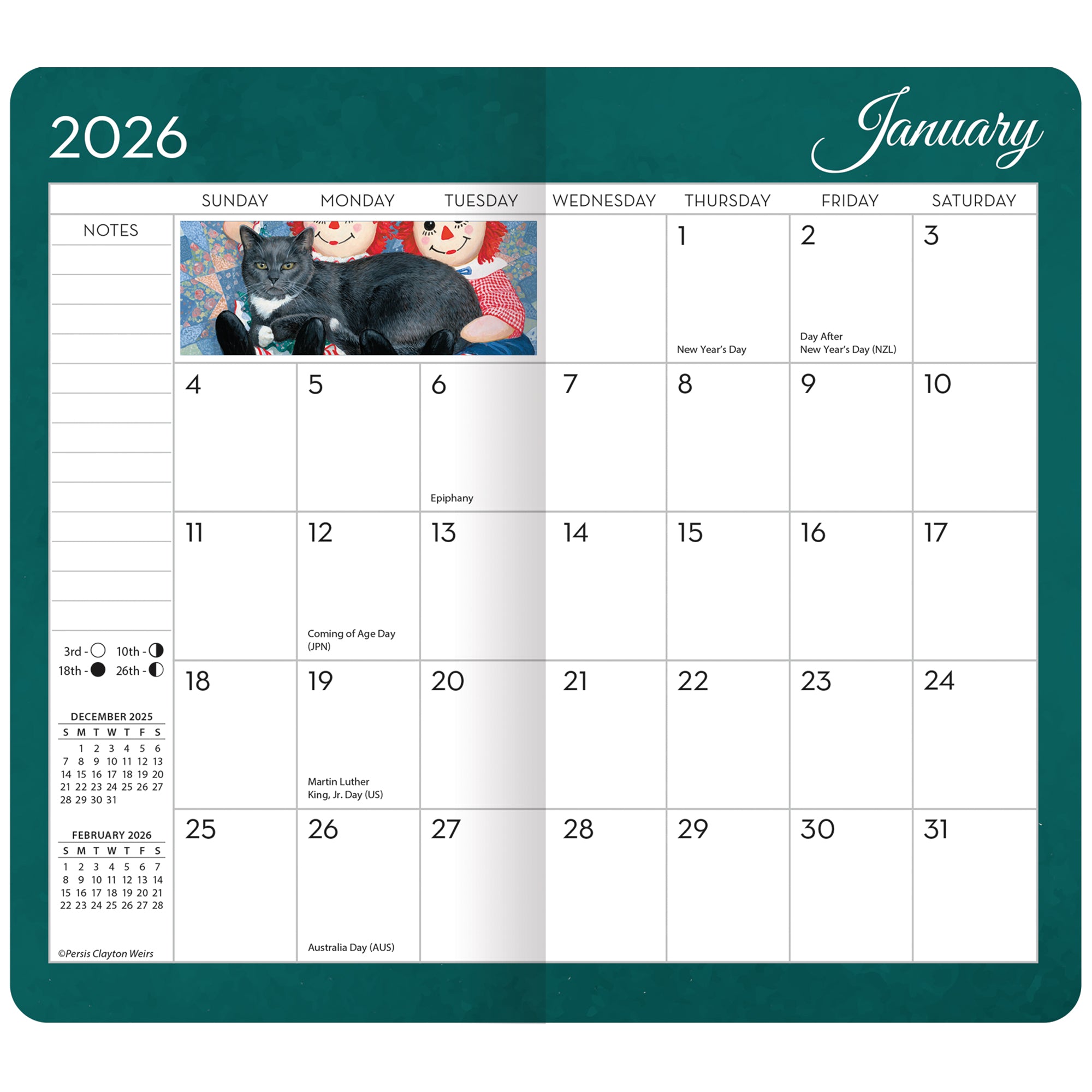 2026 LANG Love Of Cats - Two Year Pocket Diary/Planner