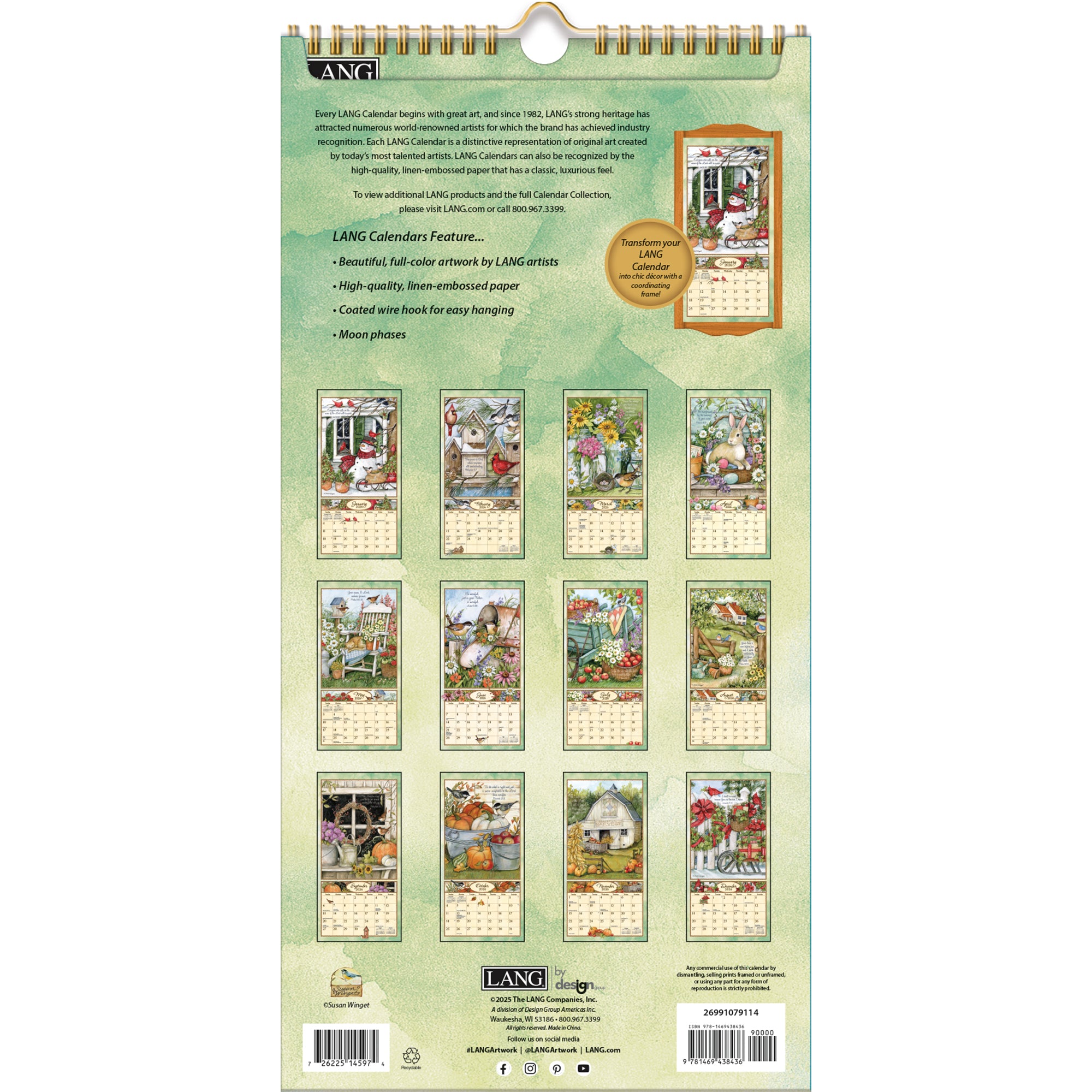 2026 LANG Bountiful Blessings™ - Slim Vertical Wall Calendar