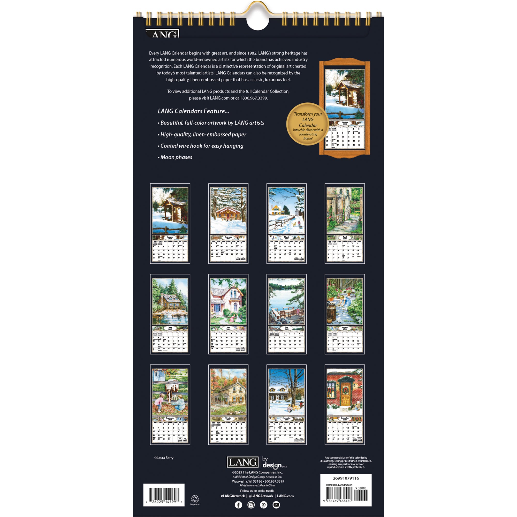 2026 LANG Country Welcome - Slim Vertical Wall Calendar