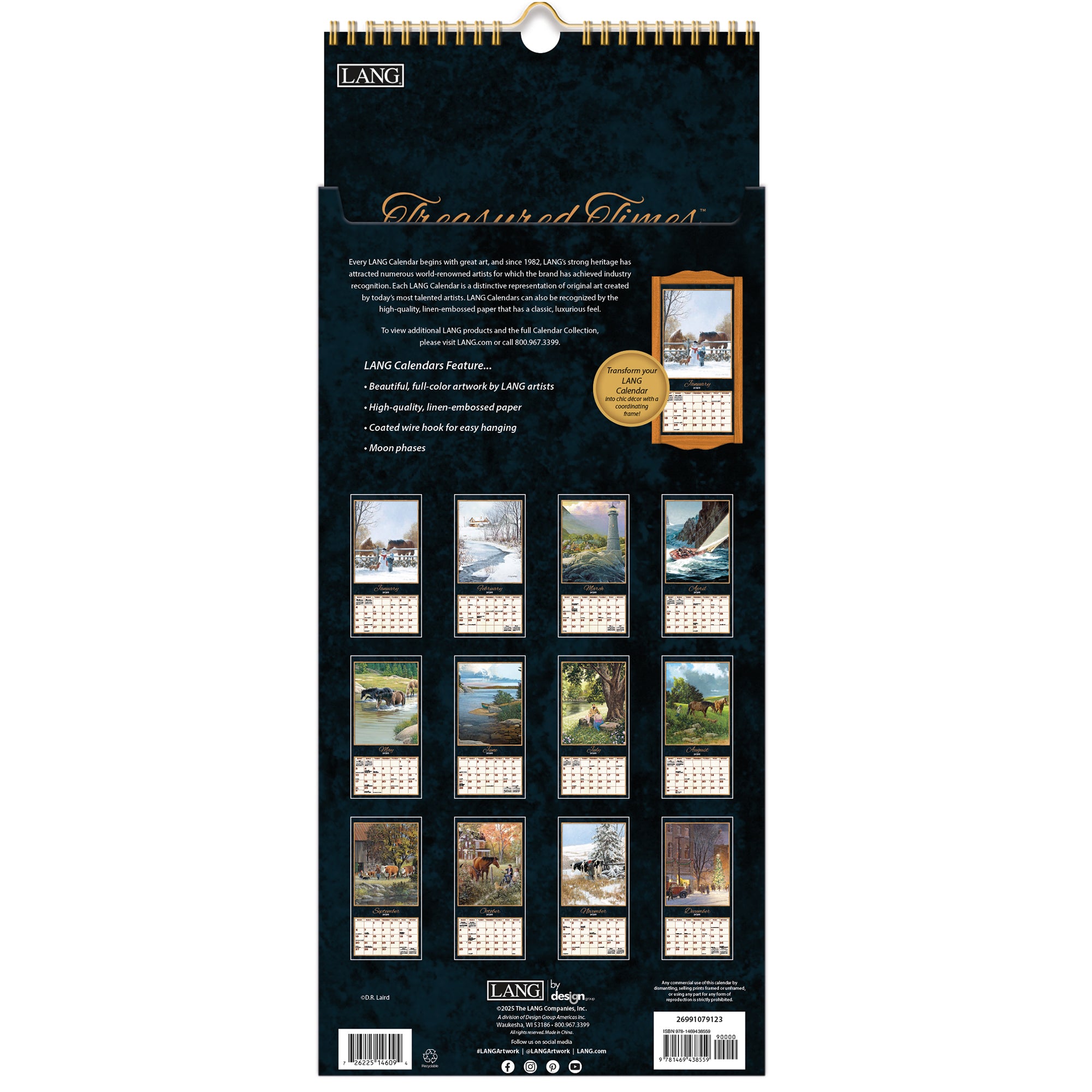 2026 LANG Treasured Times - Slim Vertical Wall Calendar