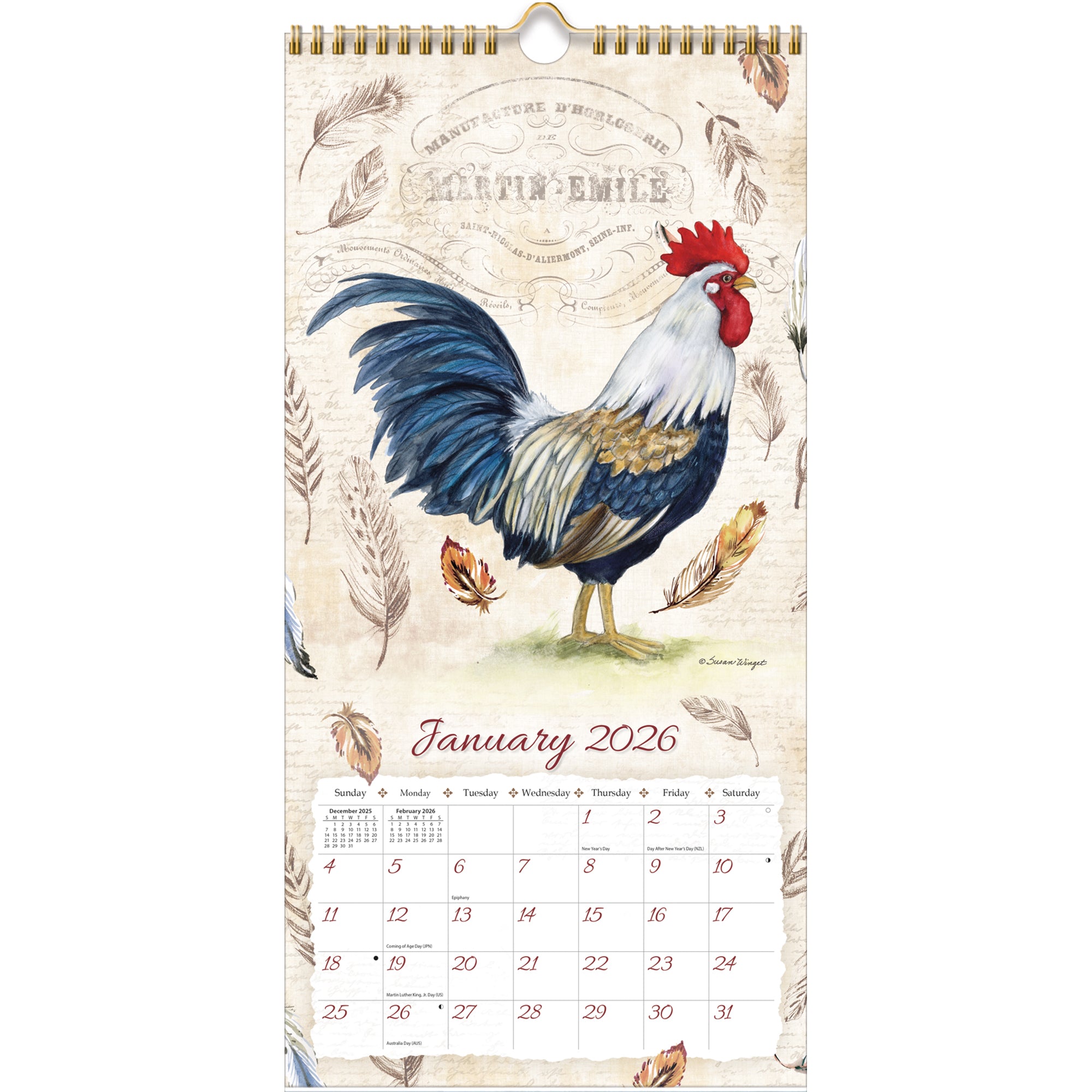 2026 LANG Proud Rooster™ - Slim Vertical Wall Calendar