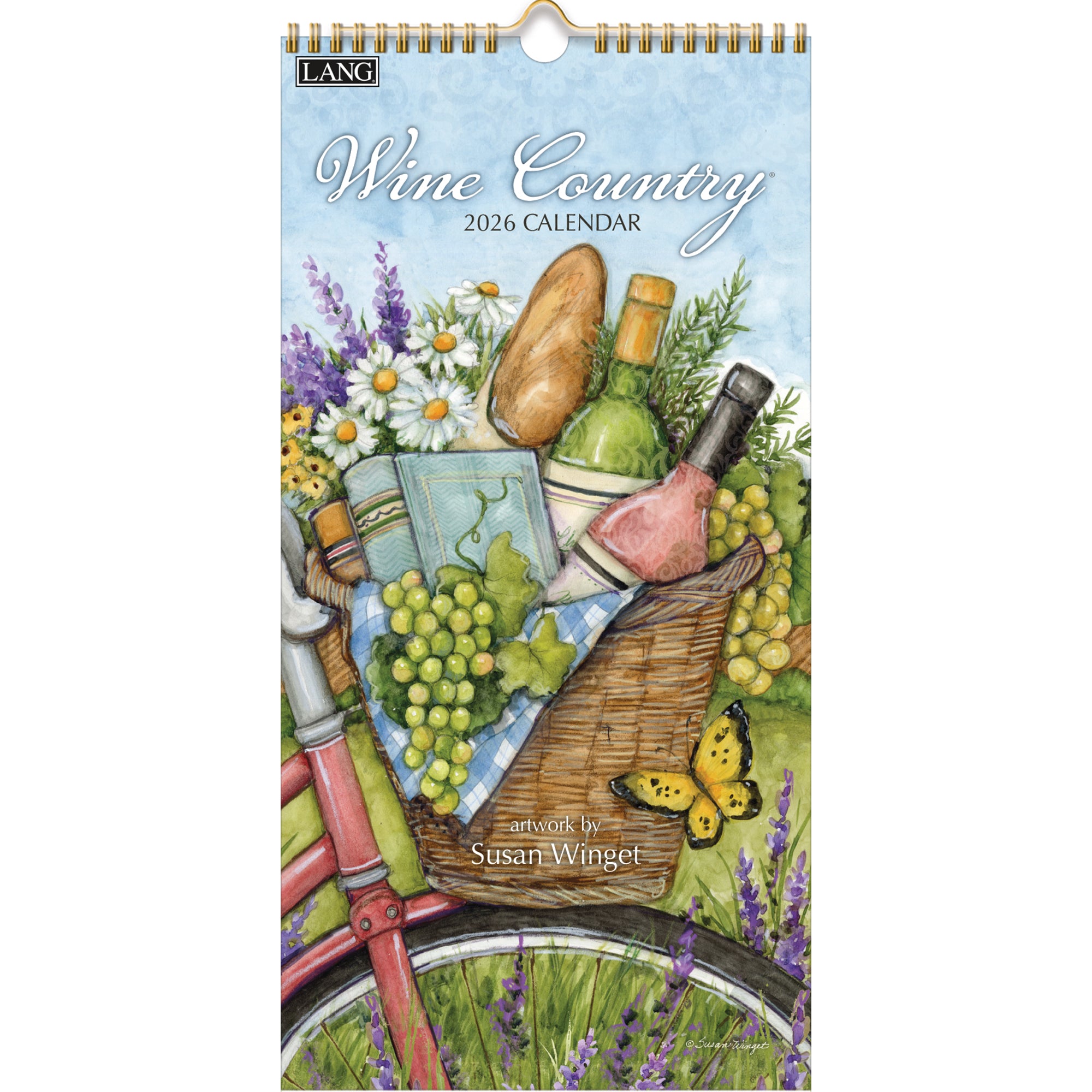 2026 LANG Wine Country - Slim Vertical Wall Calendar
