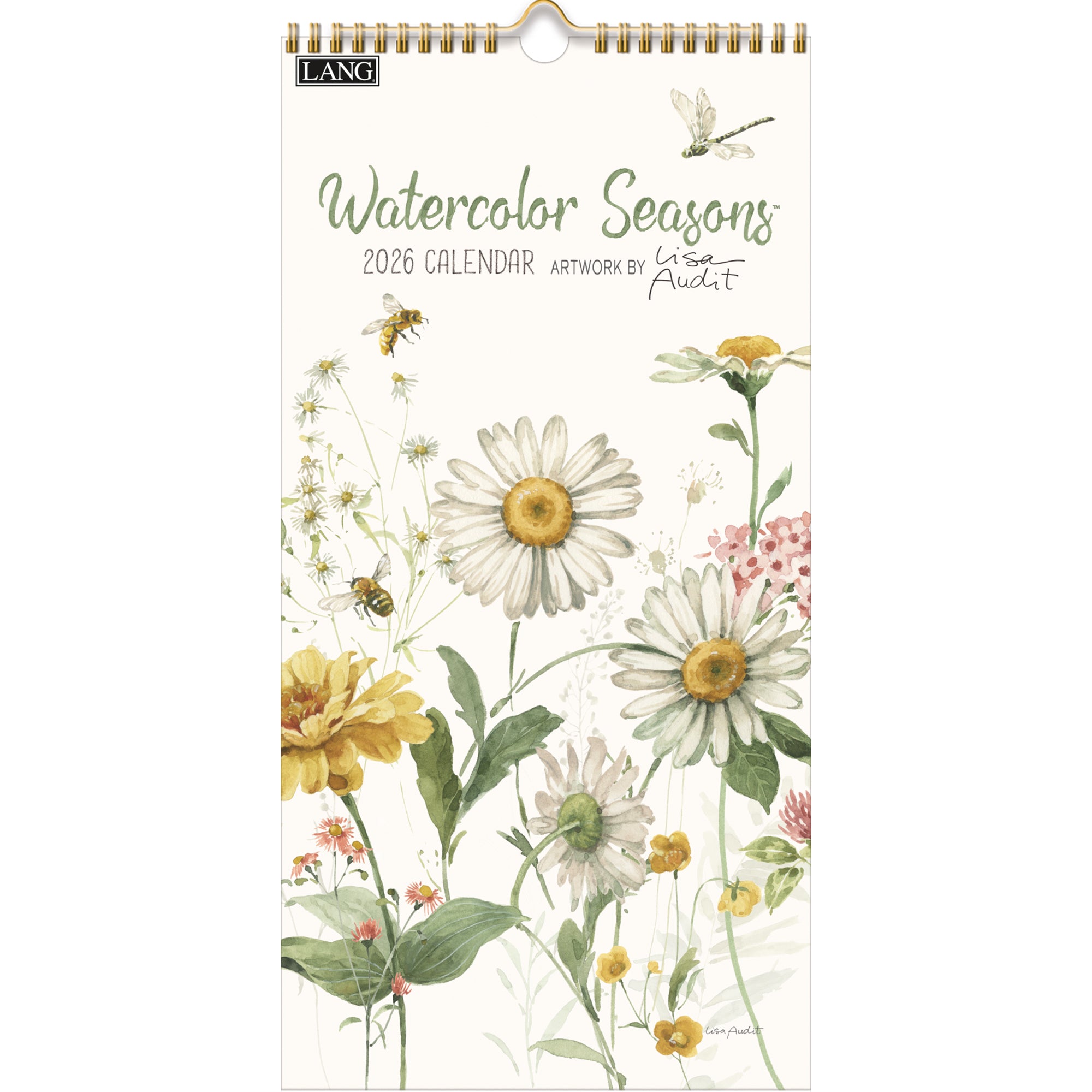 2026 LANG Watercolor Seasons - Slim Vertical Wall Calendar