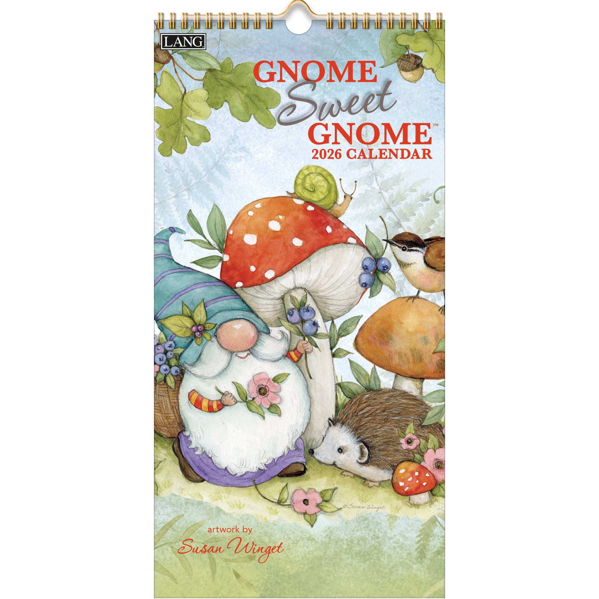 2026 LANG Gnome Sweet Gnome - Slim Vertical Wall Calendar