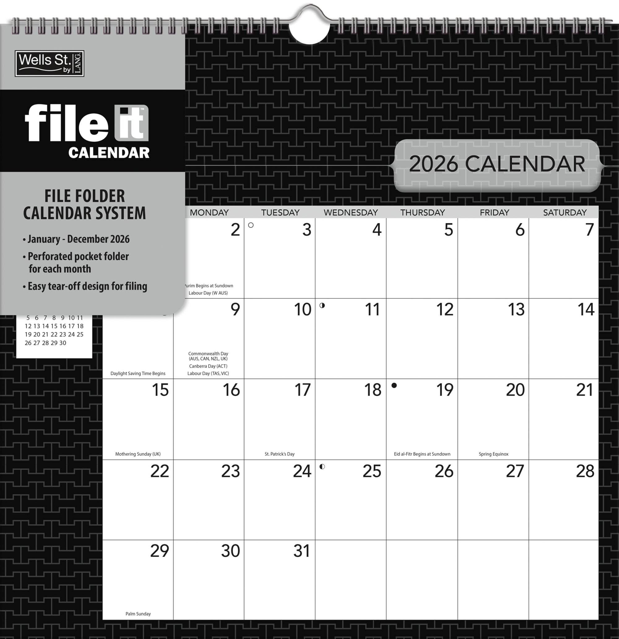 2026 LANG Office - File-It Square Wall Calendar