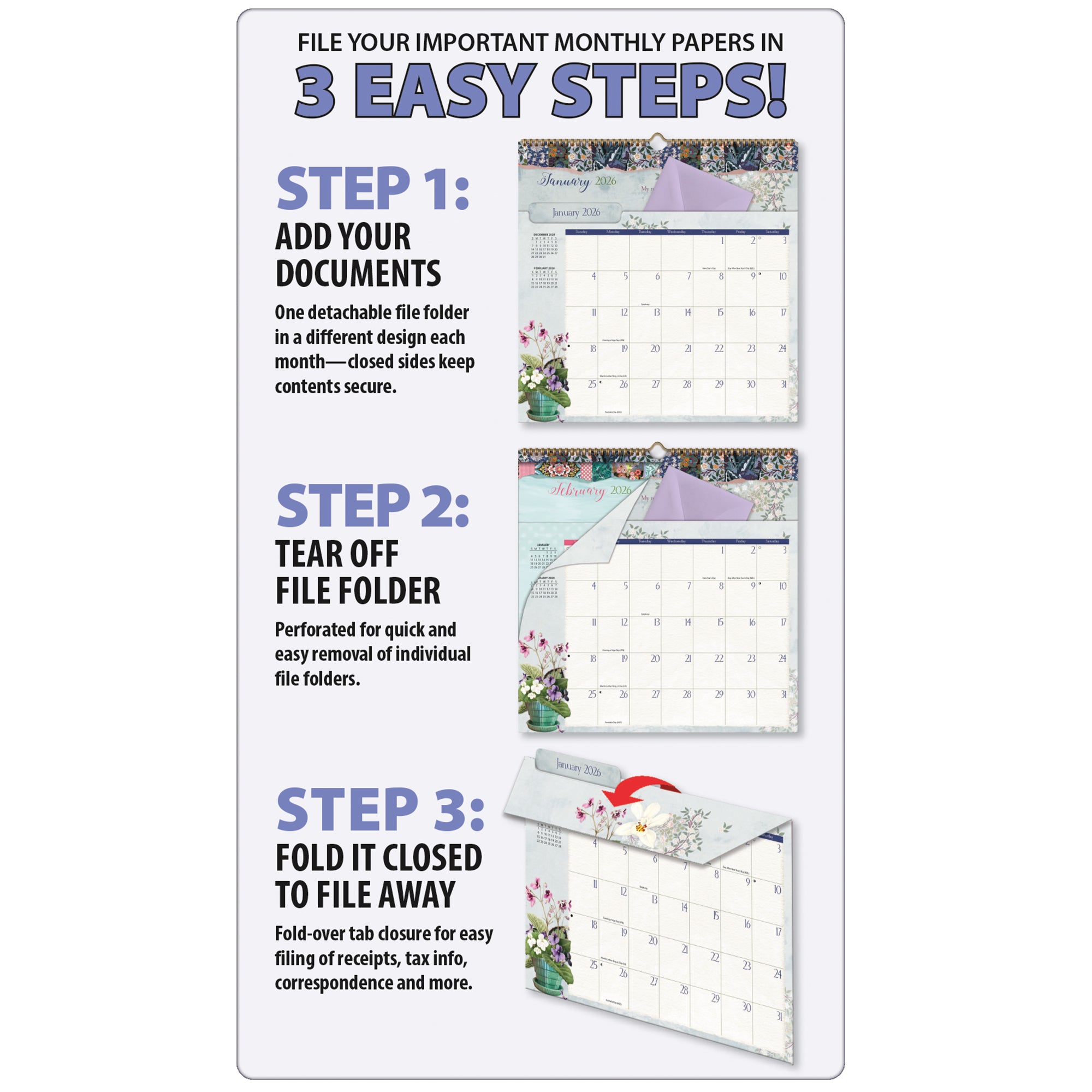 2026 LANG Botanical Gardens - File-It Square Wall Calendar