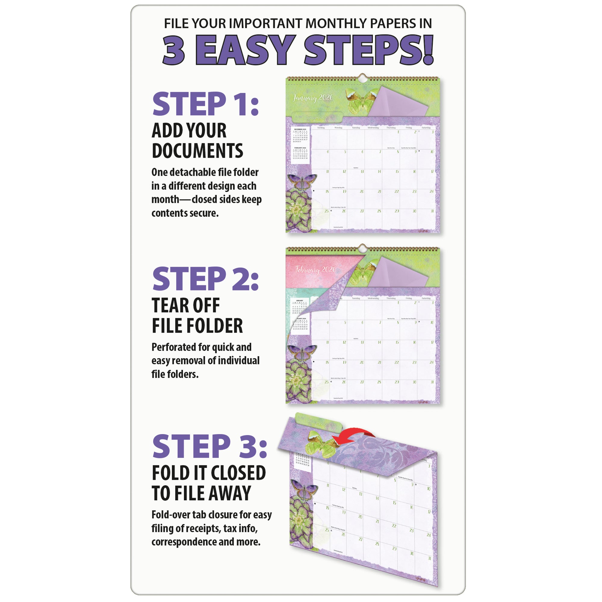 2026 LANG Butterflies - File-It Square Wall Calendar