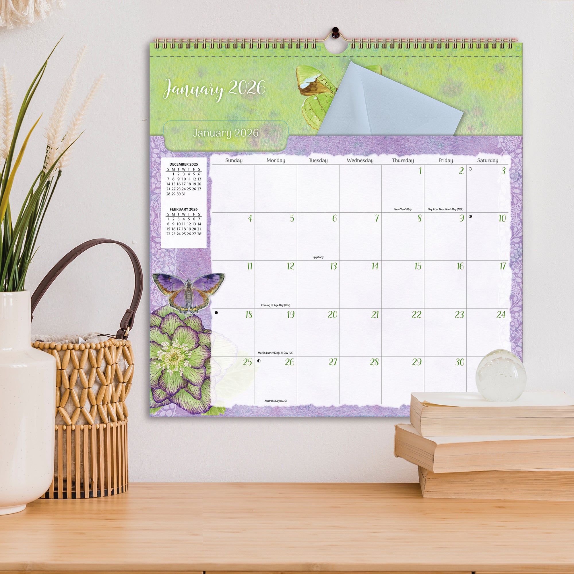 2026 LANG Butterflies - File-It Square Wall Calendar