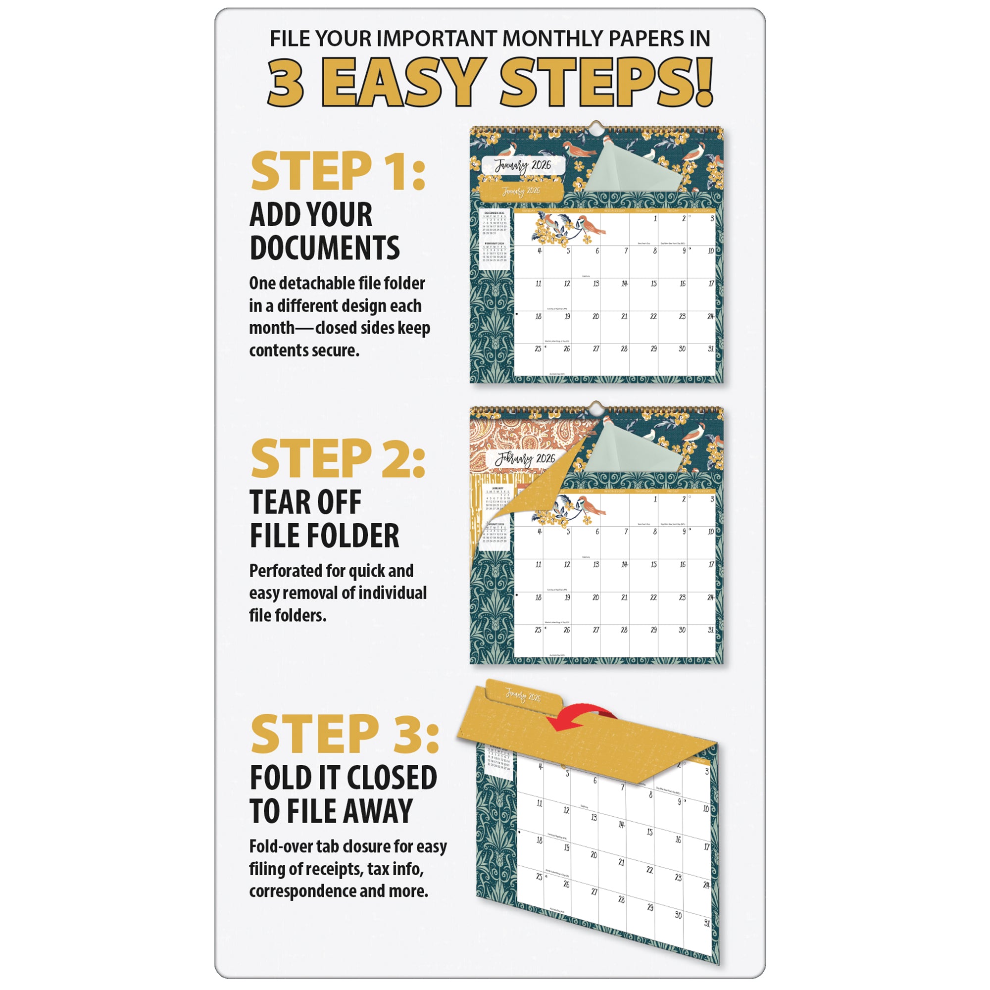 2026 LANG Flora & Fauna - File-It Square Wall Calendar