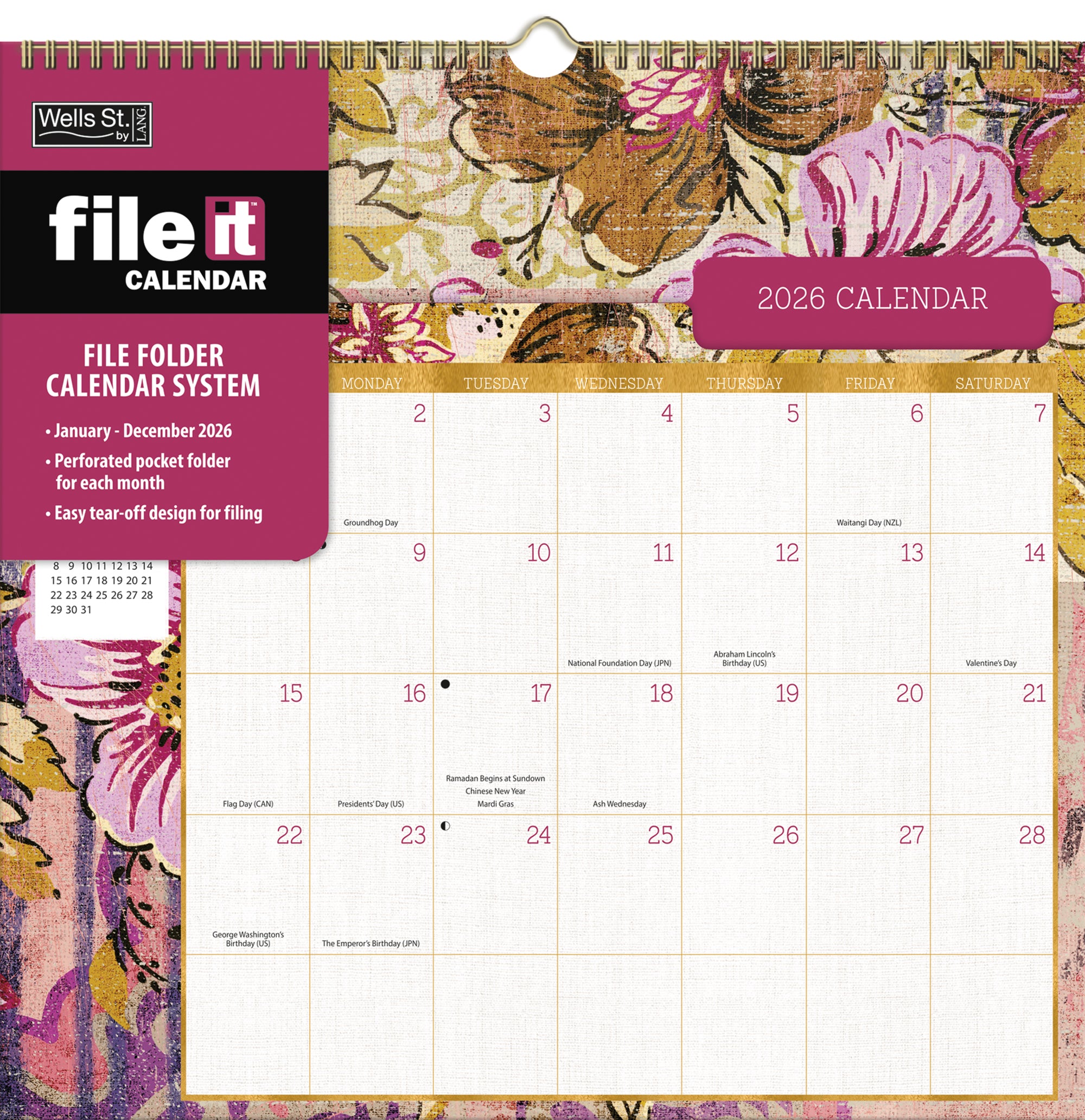 2026 LANG Patina Vie - File-It Square Wall Calendar