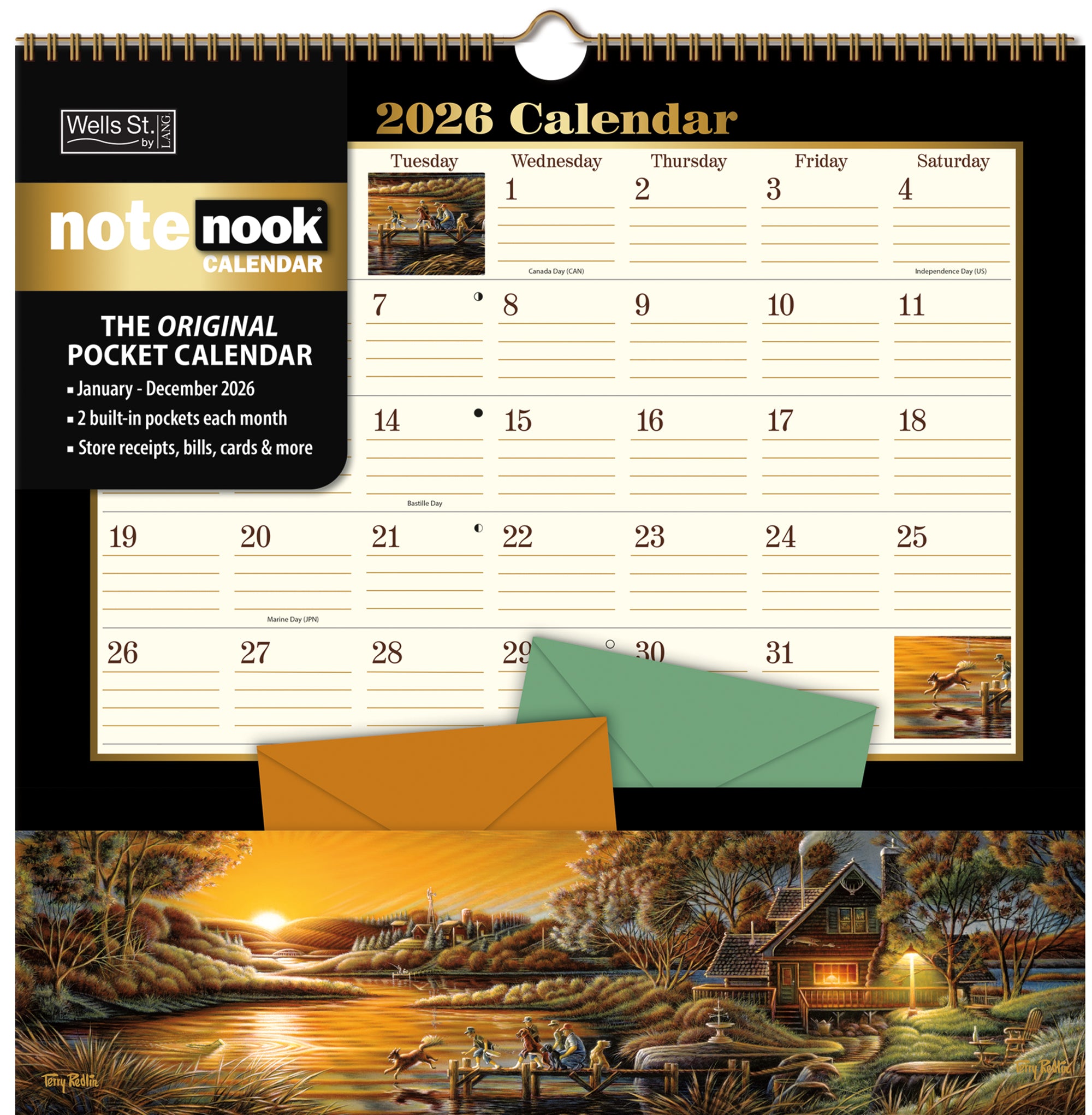 2026 LANG Terry Redlin - Note Nook Square Wall Calendar