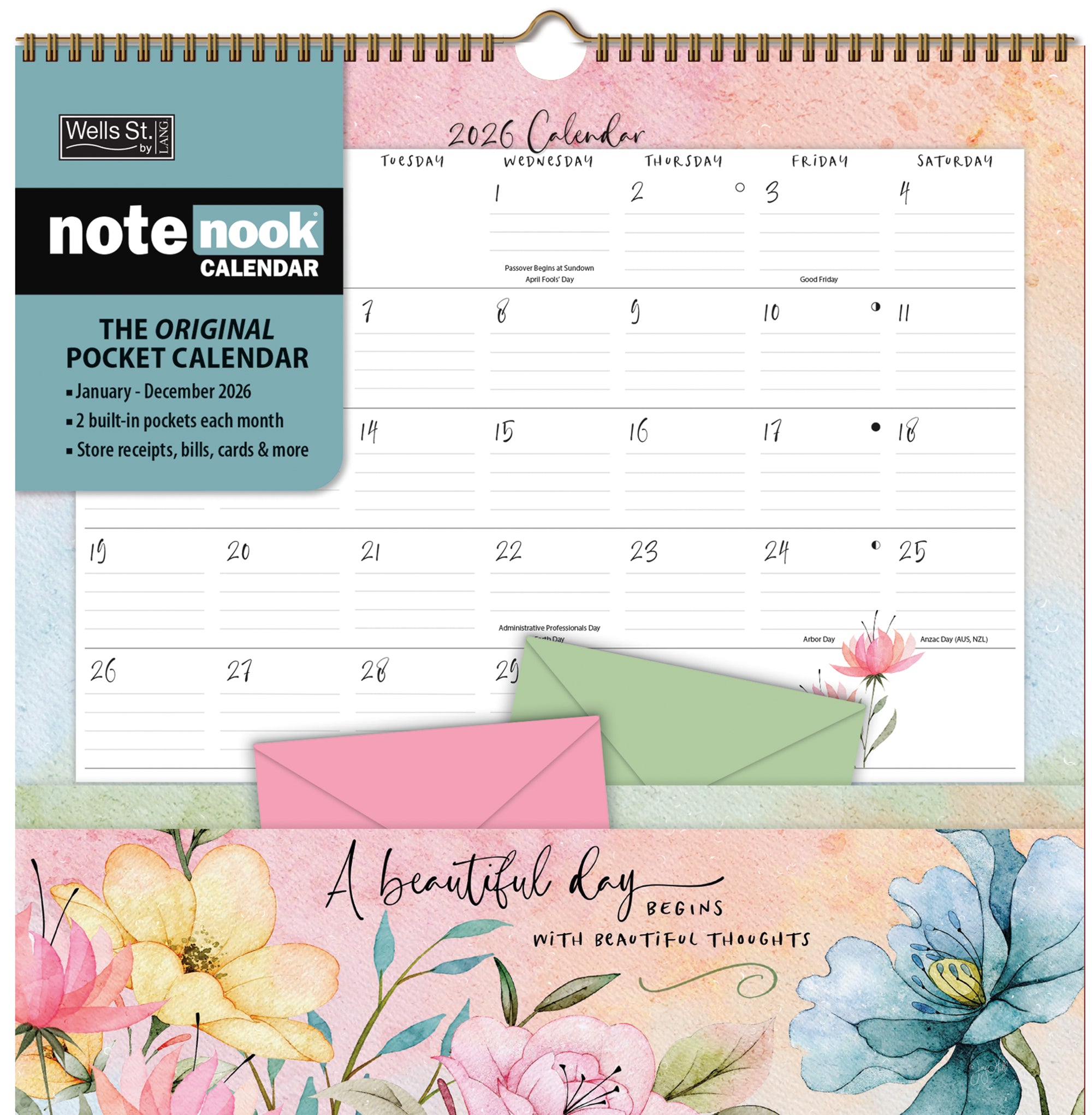 2026 LANG Country Pleasures - Note Nook Square Wall Calendar