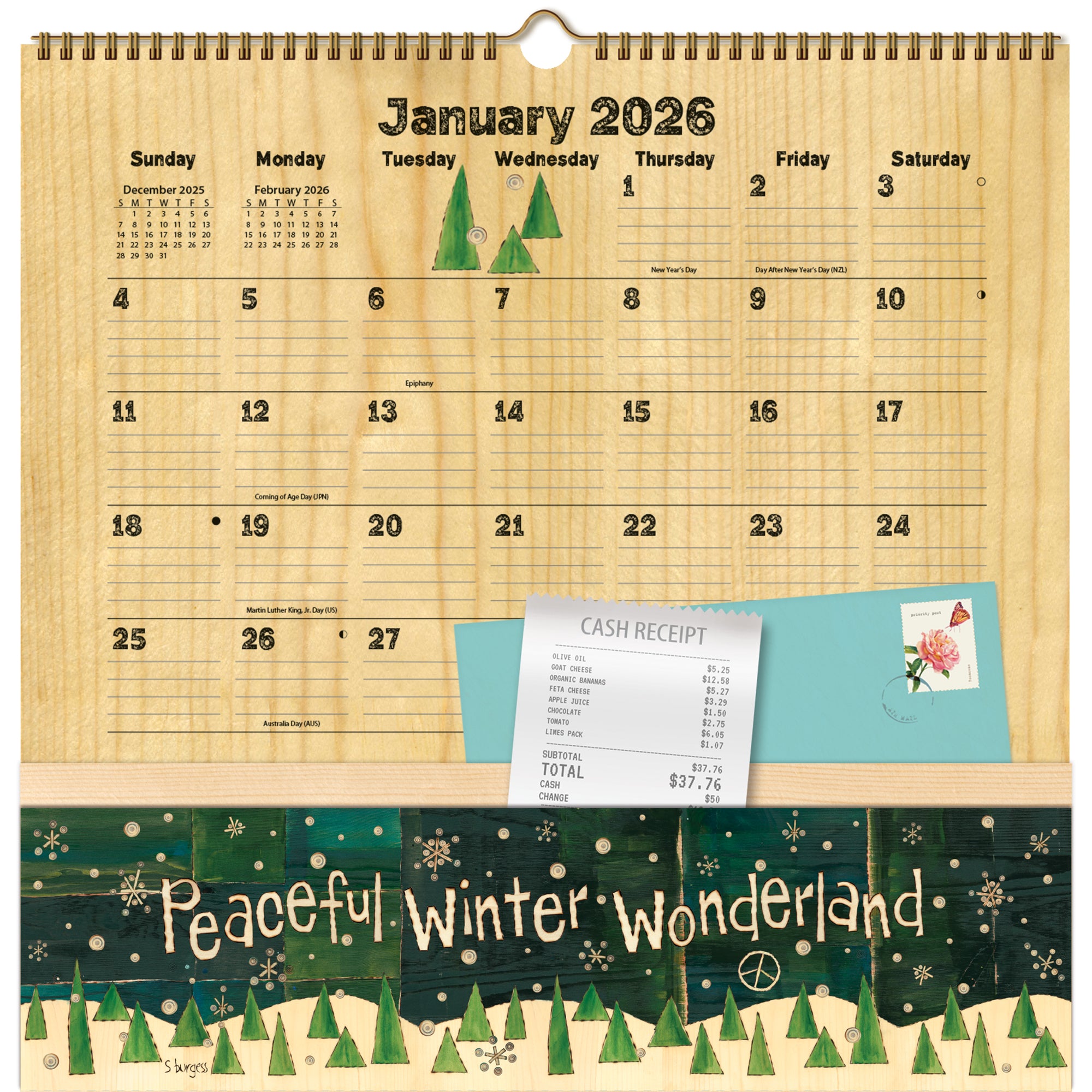 2026 LANG Peace Of Life - Note Nook Square Wall Calendar
