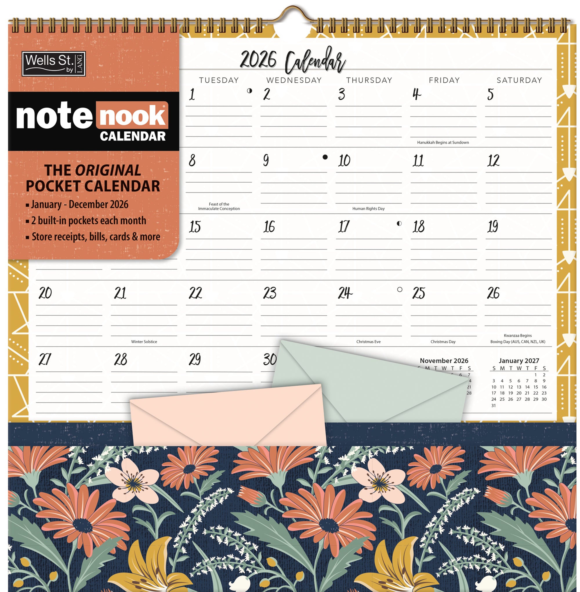2026 LANG Flora & Fauna - Note Nook Square Wall Calendar