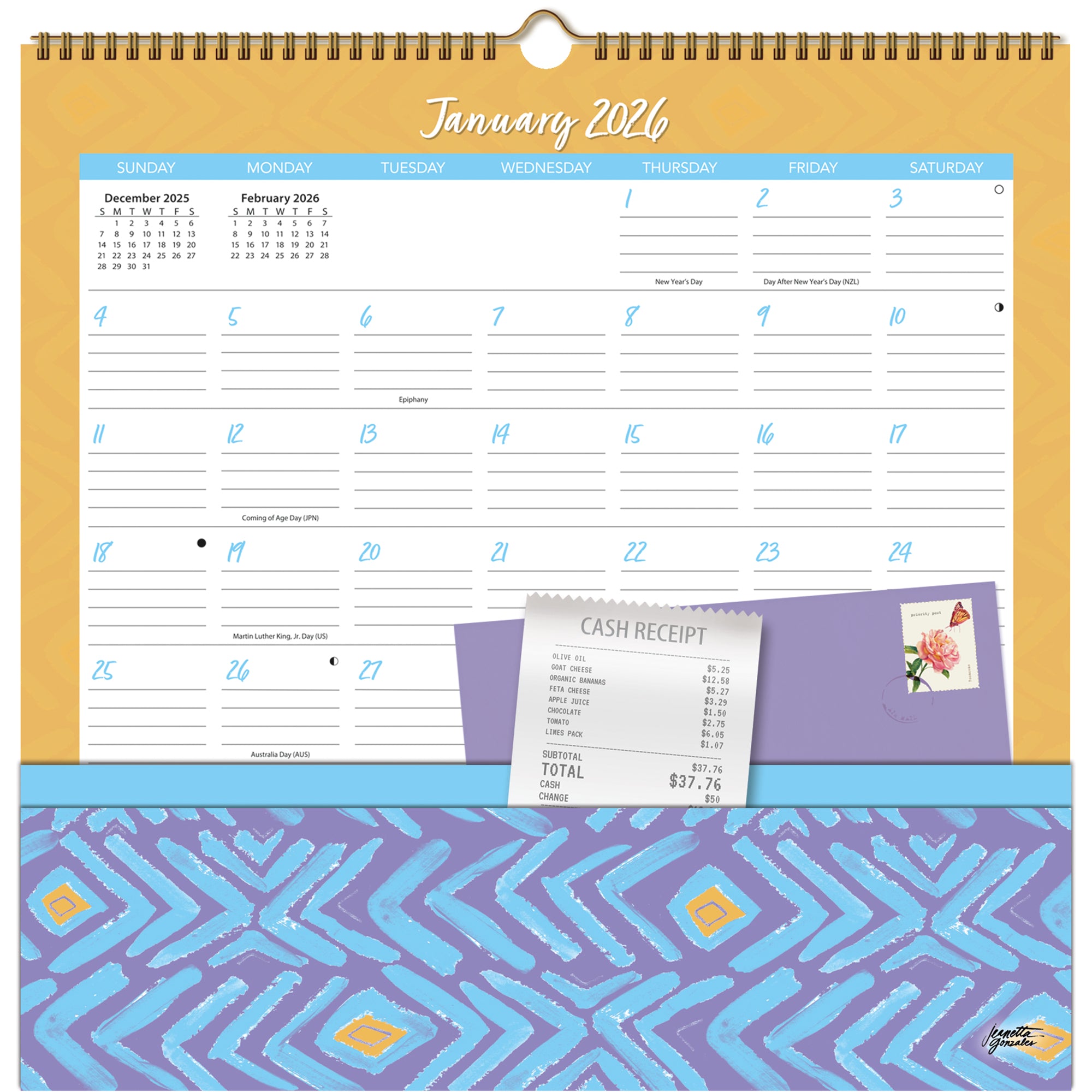2026 LANG Abstract Expressions - Note Nook Square Wall Calendar