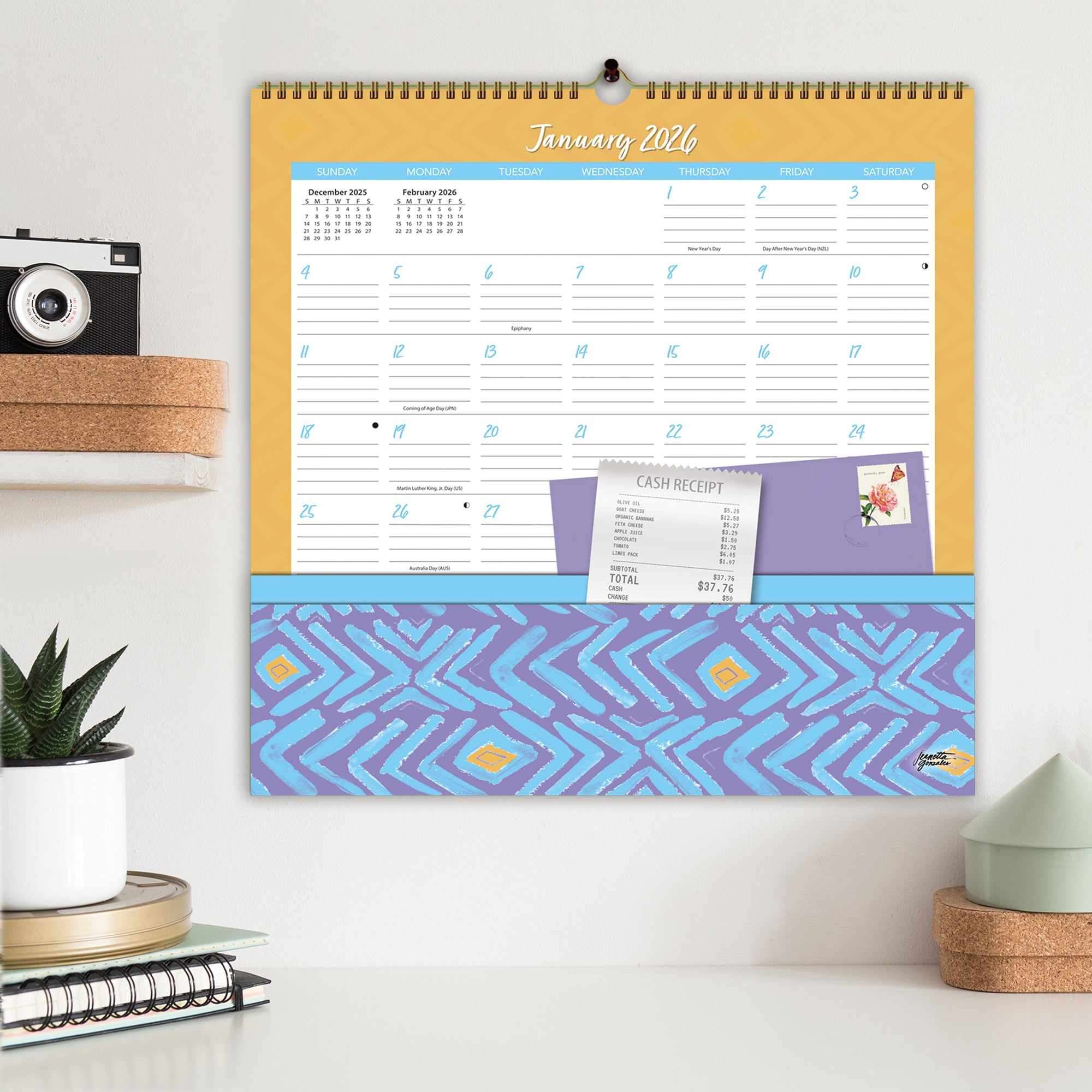 2026 LANG Abstract Expressions - Note Nook Square Wall Calendar