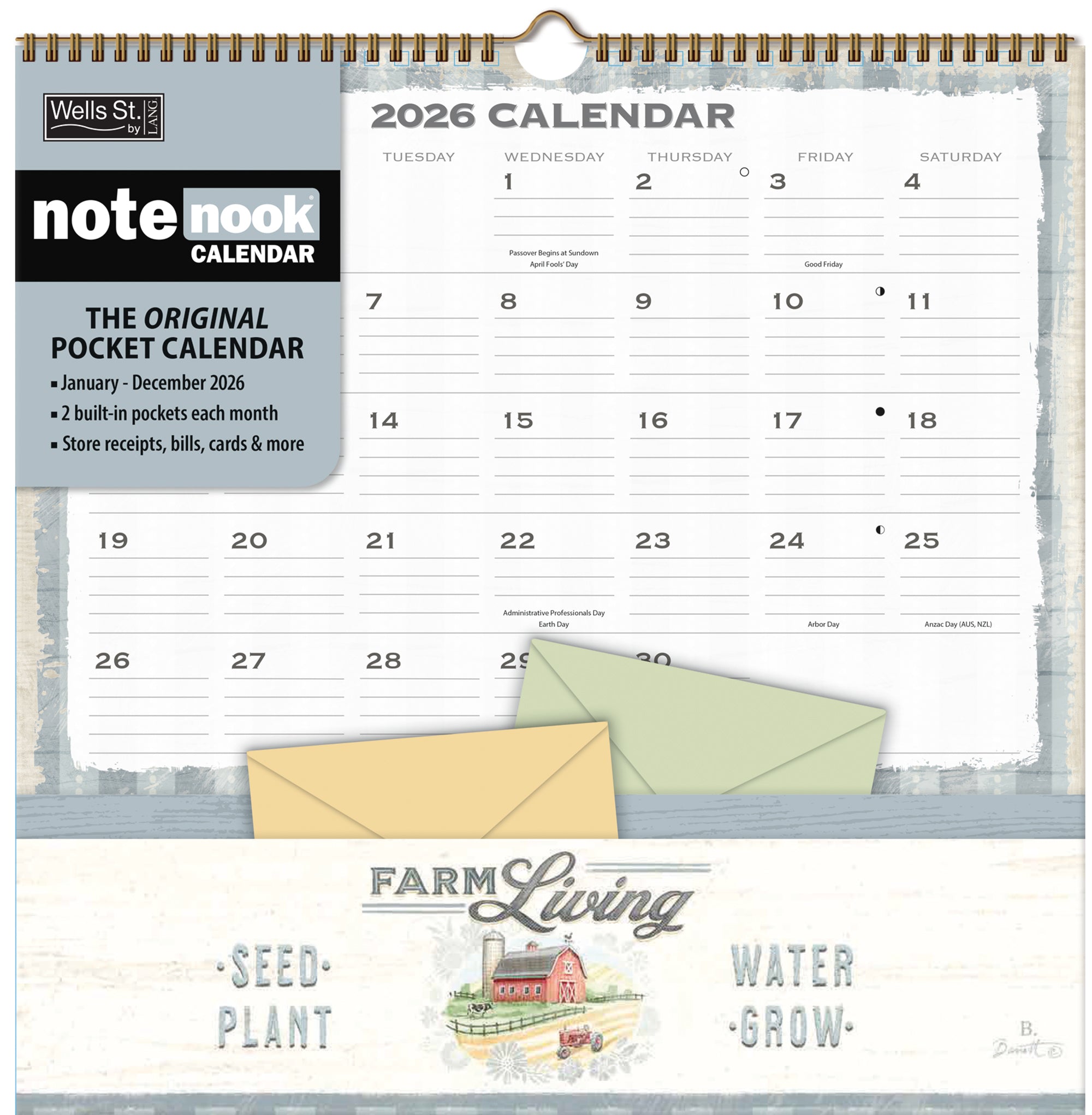 2026 LANG Farm Fresh - Note Nook Square Wall Calendar