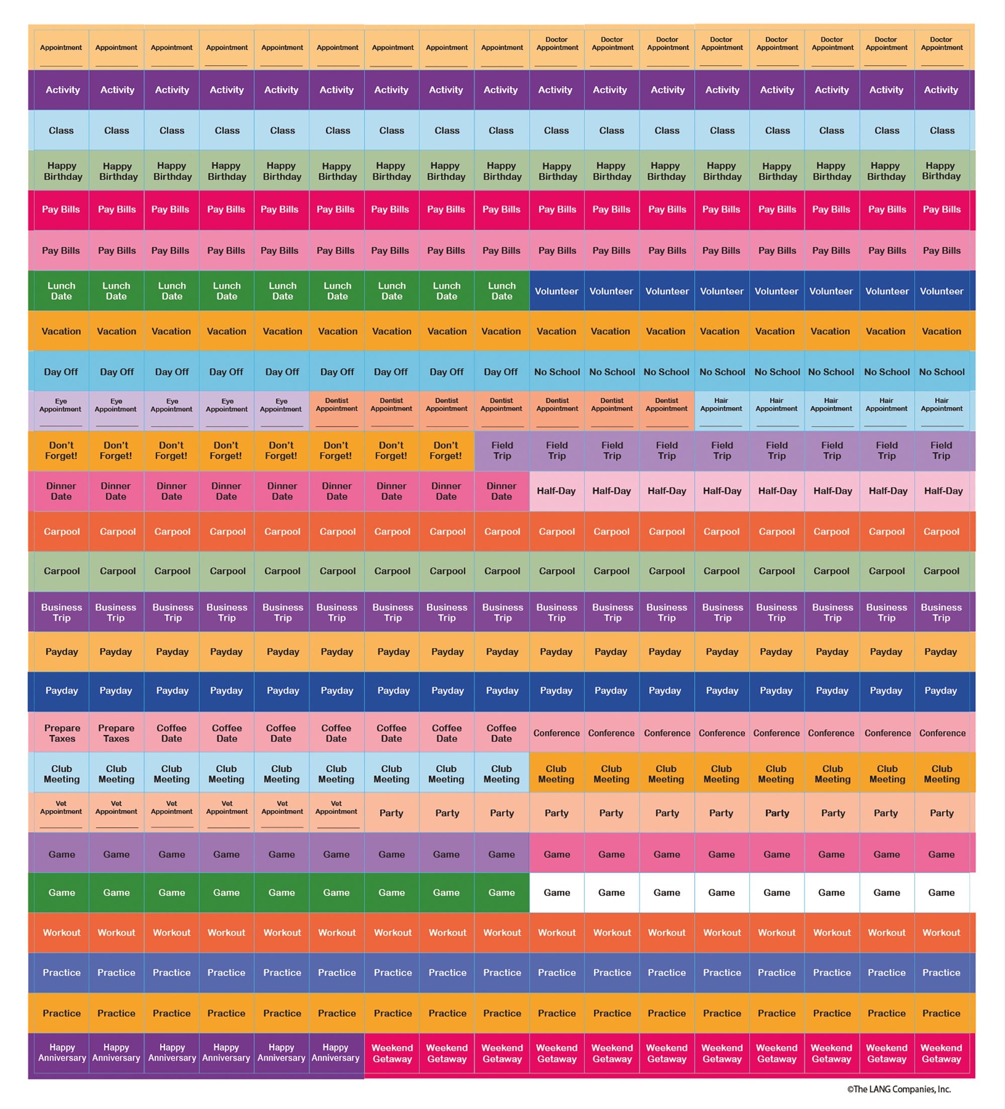 2026 LANG Ettavee - Plan It Plus Magnetic Square Wall Calendar