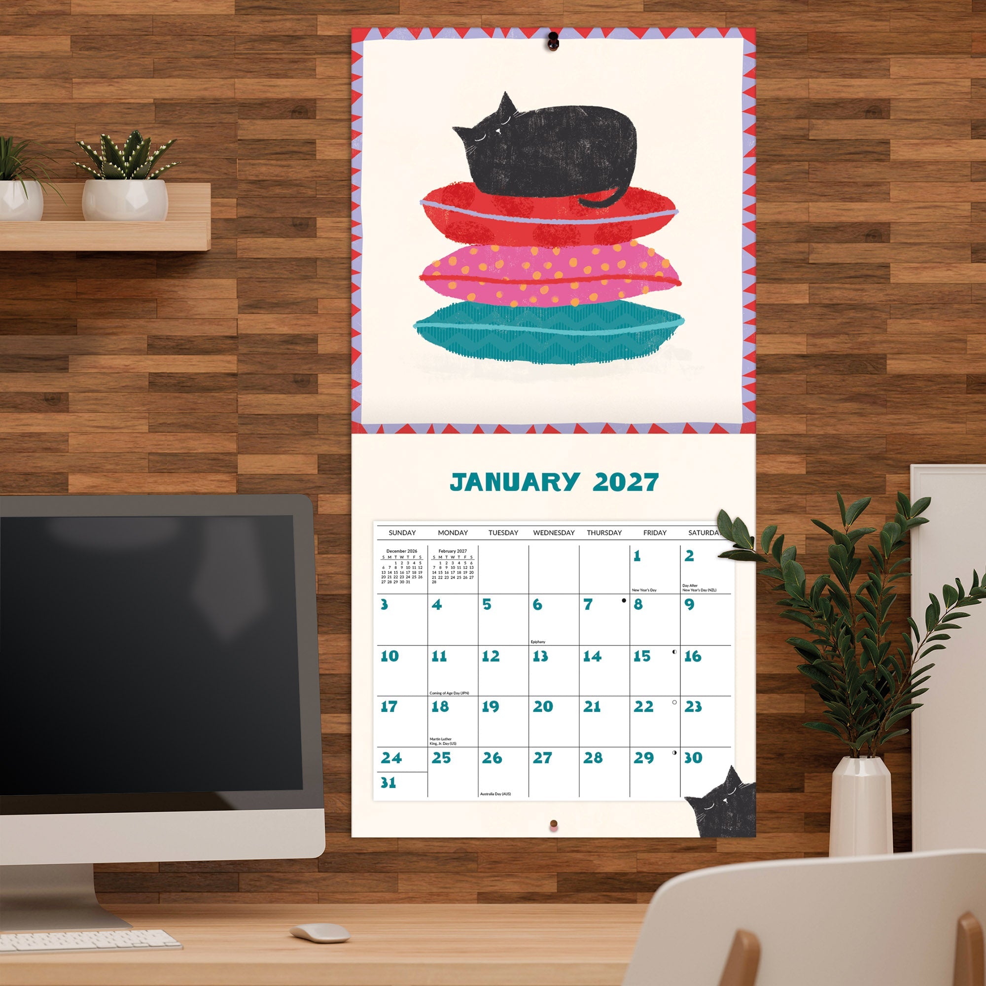 2027 Funky Cats - Square Wall Calendar – image 5