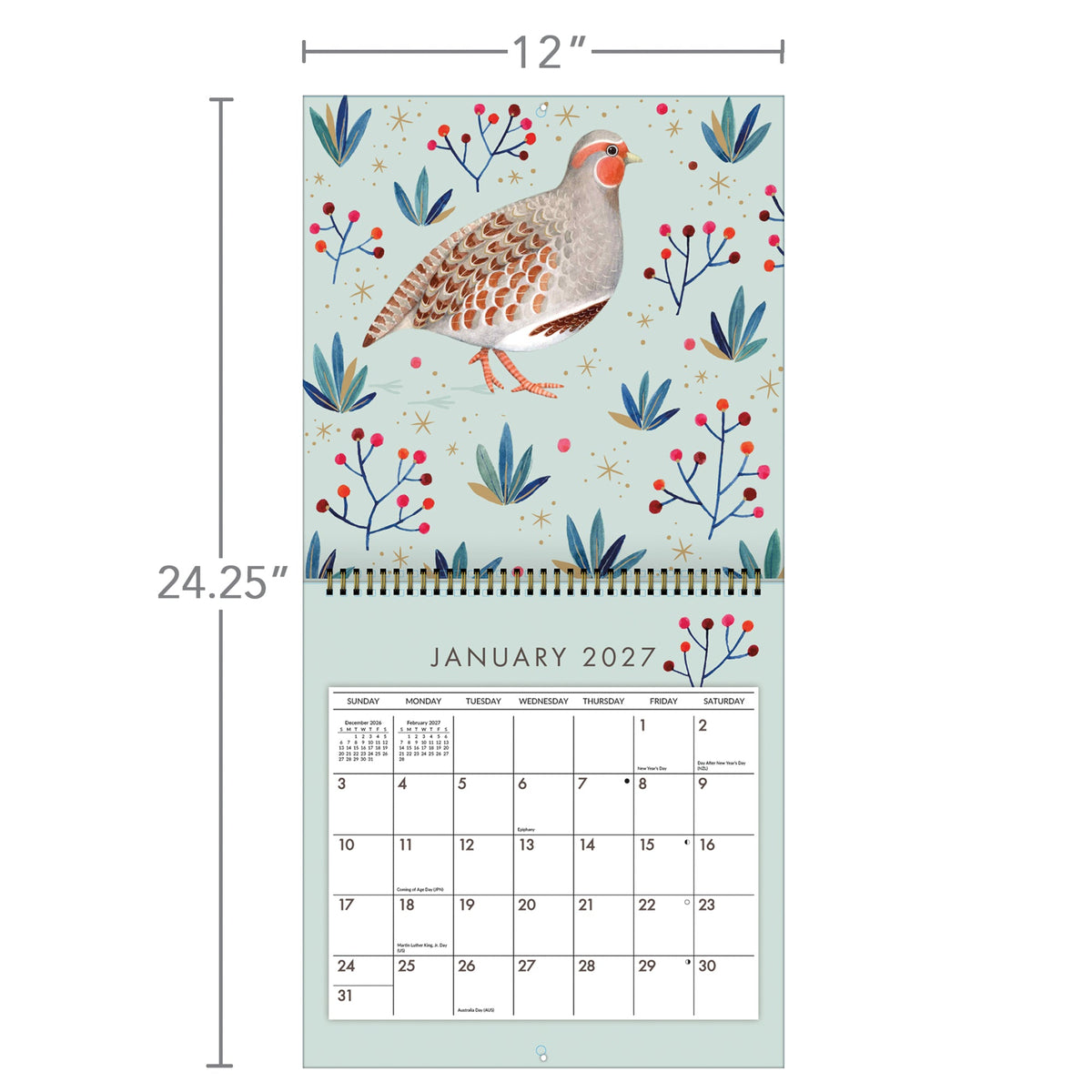 2027 Wonder Of Birds - Spiral Square Wall Calendar – image 4