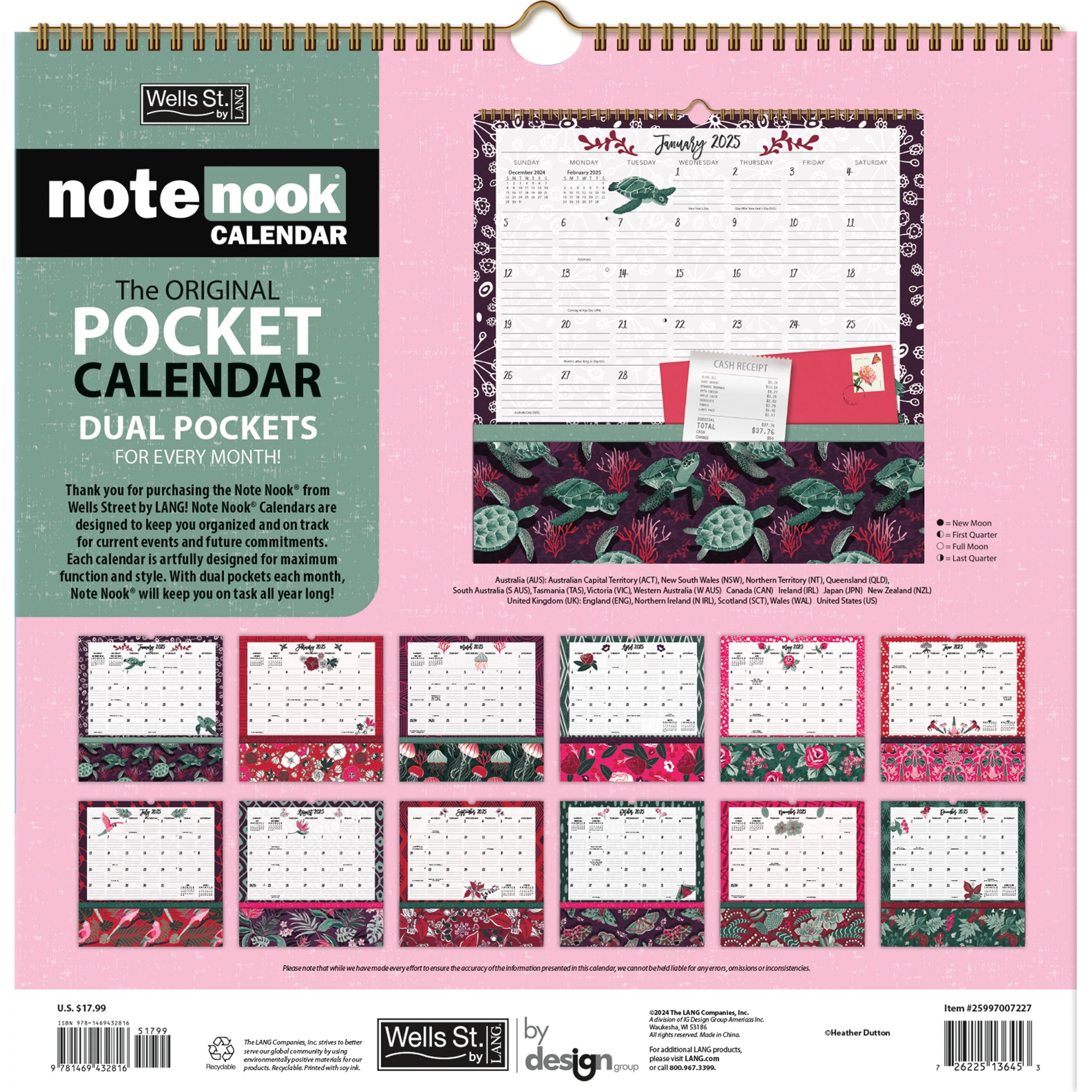 2025 Flora & Fauna - LANG Note Nook Square Wall Calendar