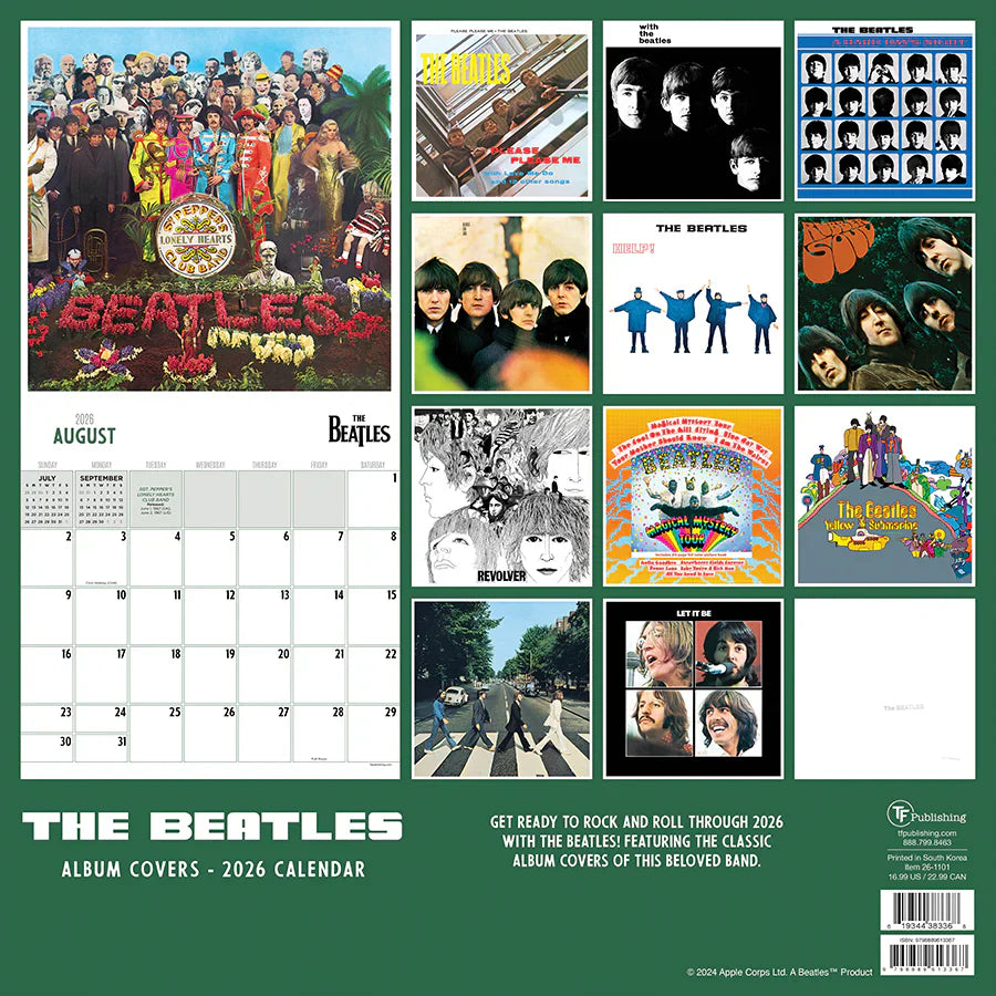 2026 The Beatles: Albums & Artwork - Square Wall Calendar