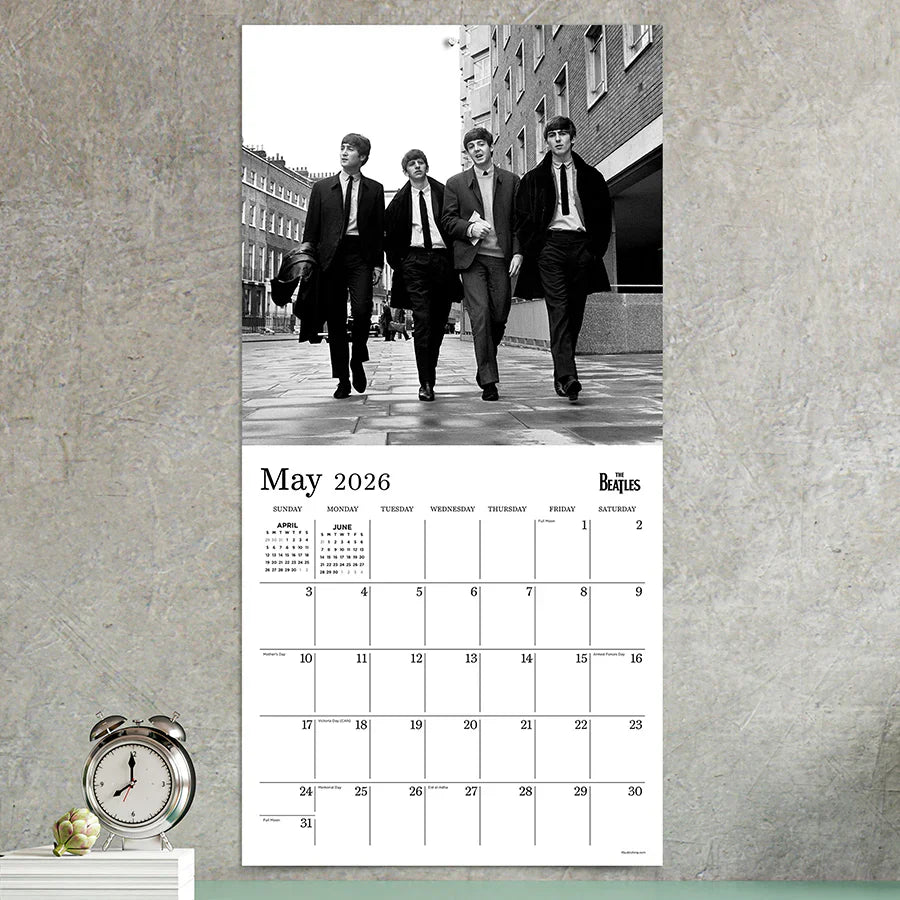 2026 The Beatles: In Black & White - Square Wall Calendar