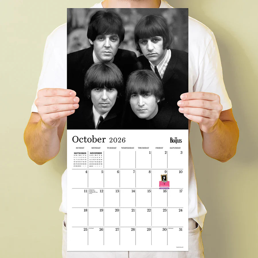 2026 The Beatles: In Black & White - Square Wall Calendar