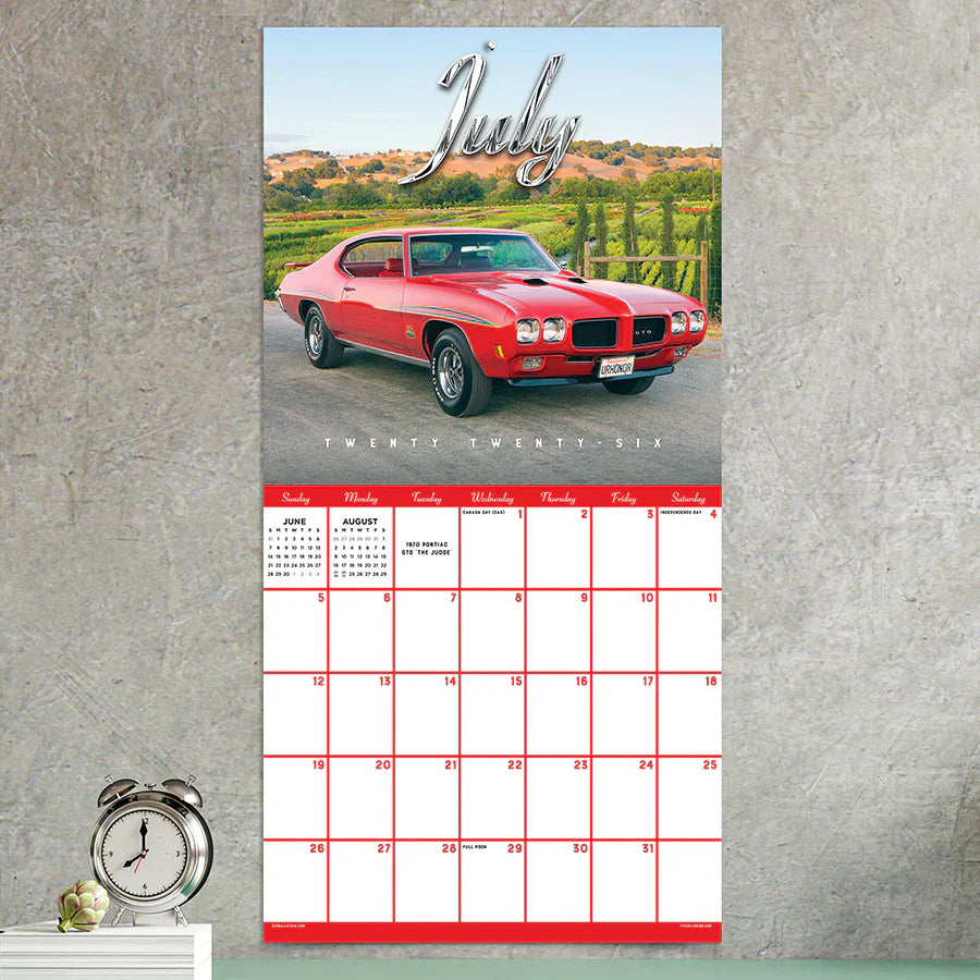 2026 Classic Cars - Square Wall Calendar