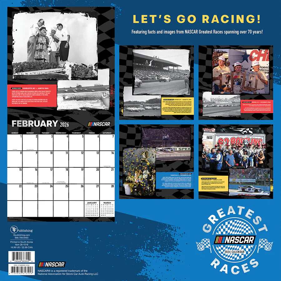 2026 Nascar Best Races - Square Wall Calendar
